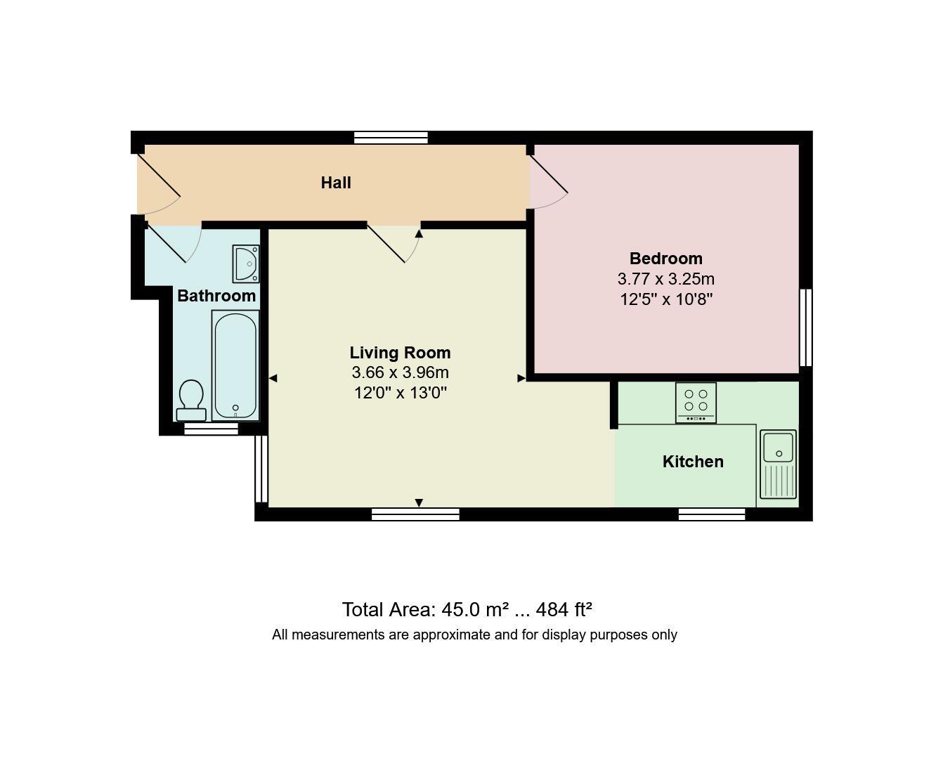 Floorplan of 1 bedroom Flat for sale, 66-68 Knvyeton Road, Dorset, BH1