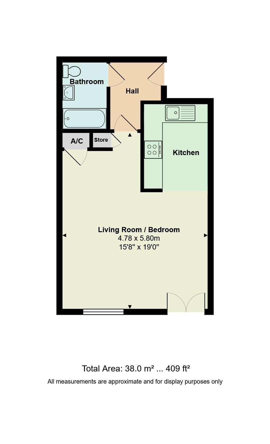 Floorplan of 1 bedroom Flat for sale, Castle Lane West, Dorset, BH8