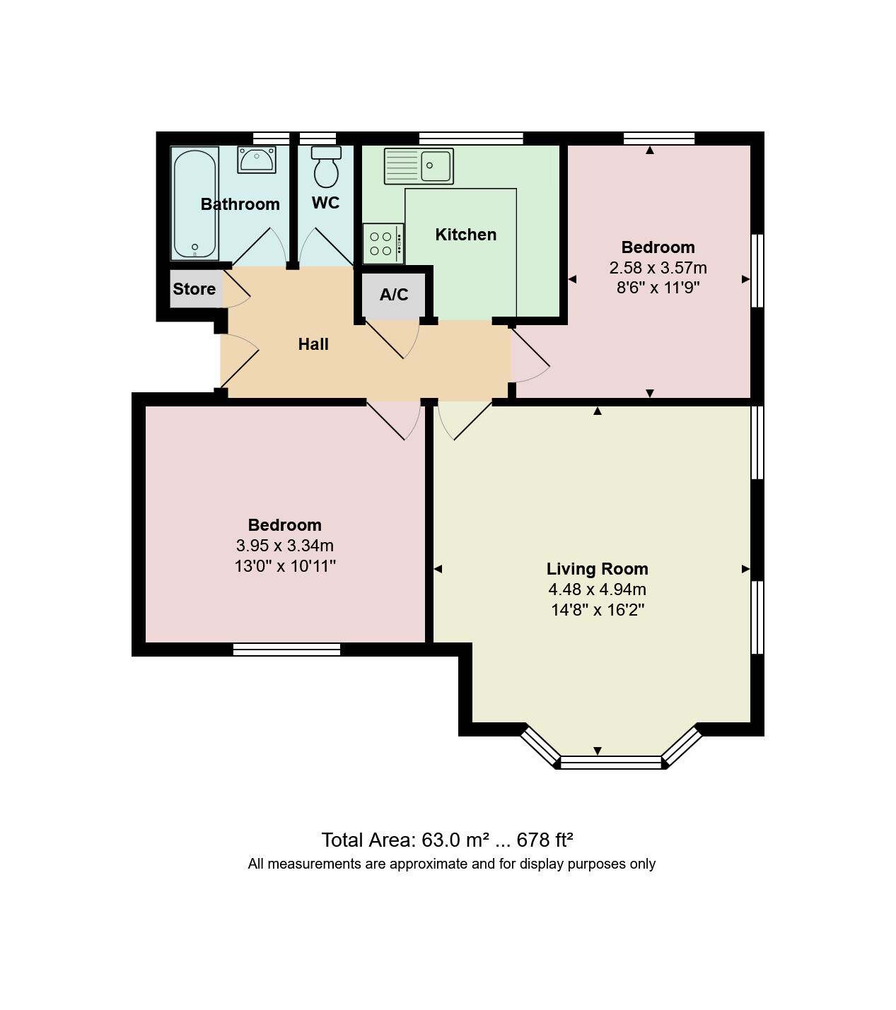 Floorplan of 2 bedroom Flat for sale, Cavendish Place, Bournemouth, Dorset, BH1