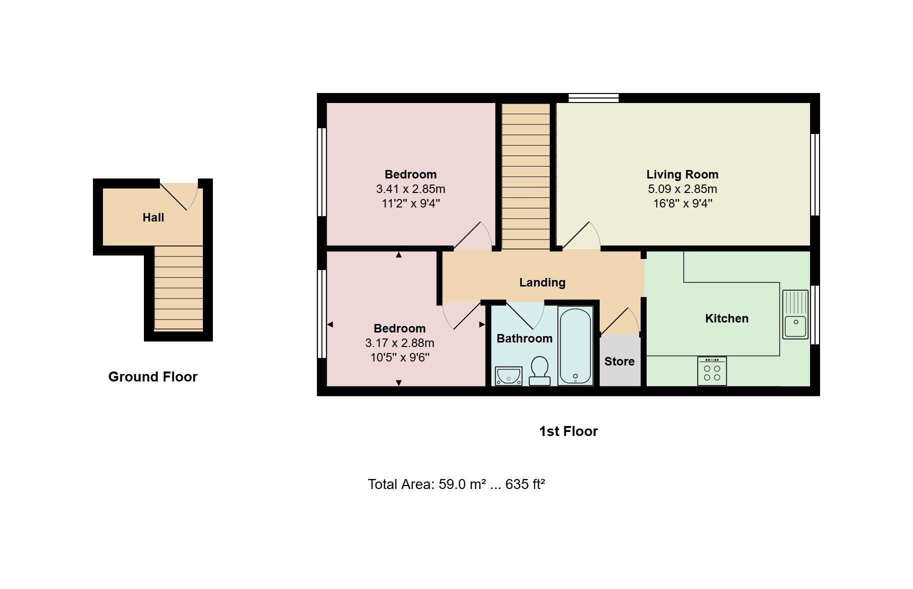 Floorplan of 2 bedroom Flat for sale, Redhoave Road, Poole, Dorset, BH17