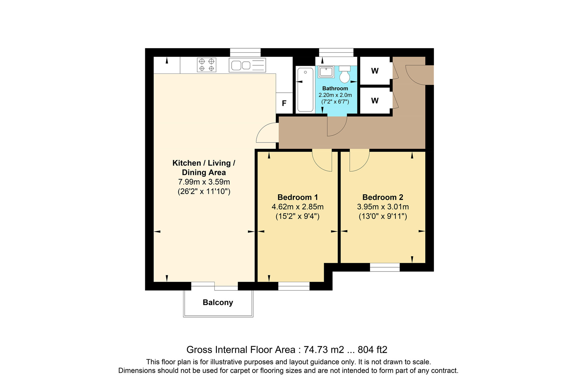 Floorplan of 2 bedroom Flat for sale, Hainault Drive, Bournemouth, Dorset, BH11