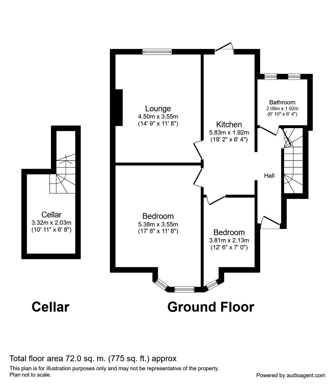 Floorplan of 2 bedroom Flat to rent, Freelands Road, Bromley, BR1