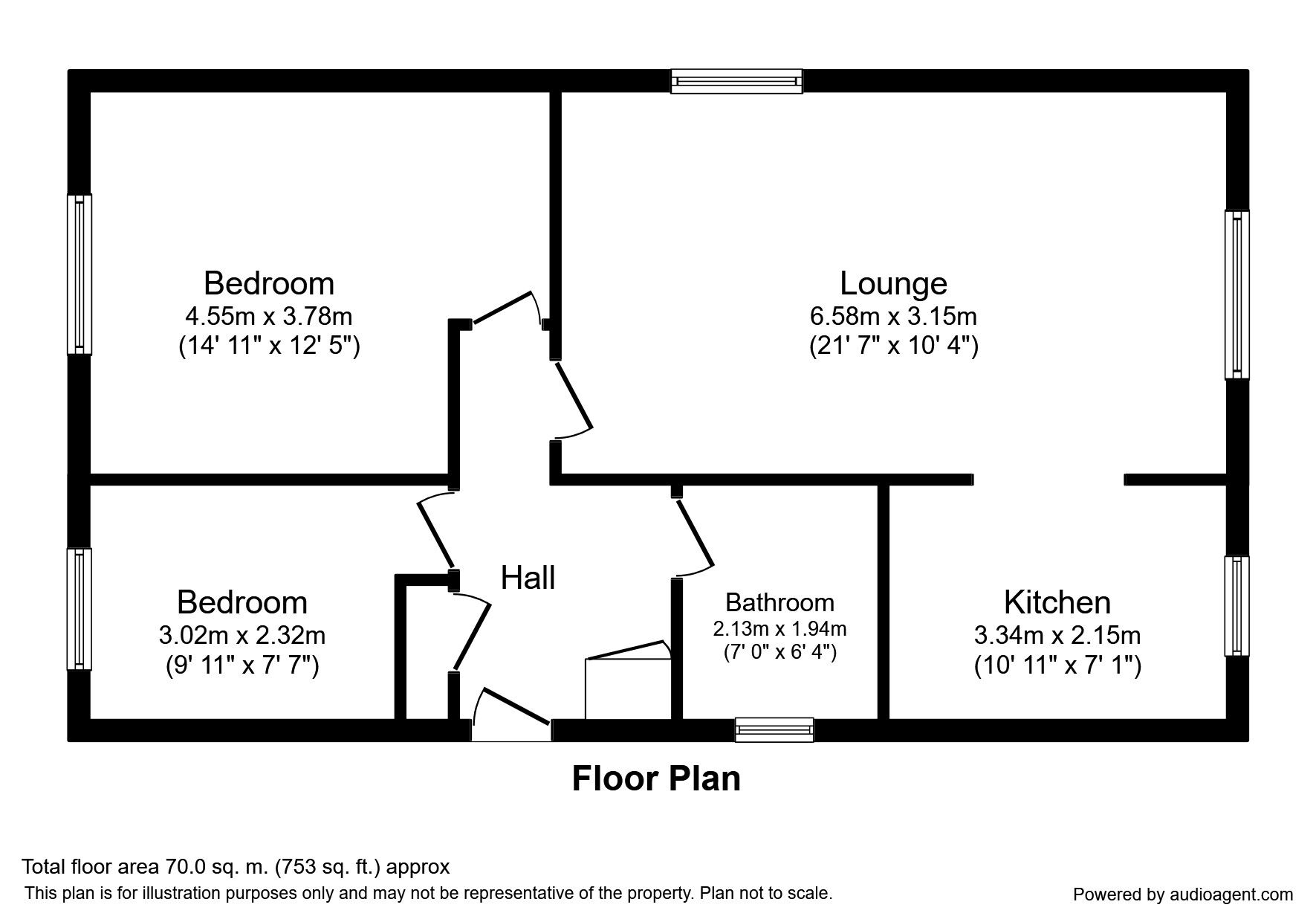 Floorplan of 2 bedroom  Flat to rent, Westmoreland Road, Bromley, BR2