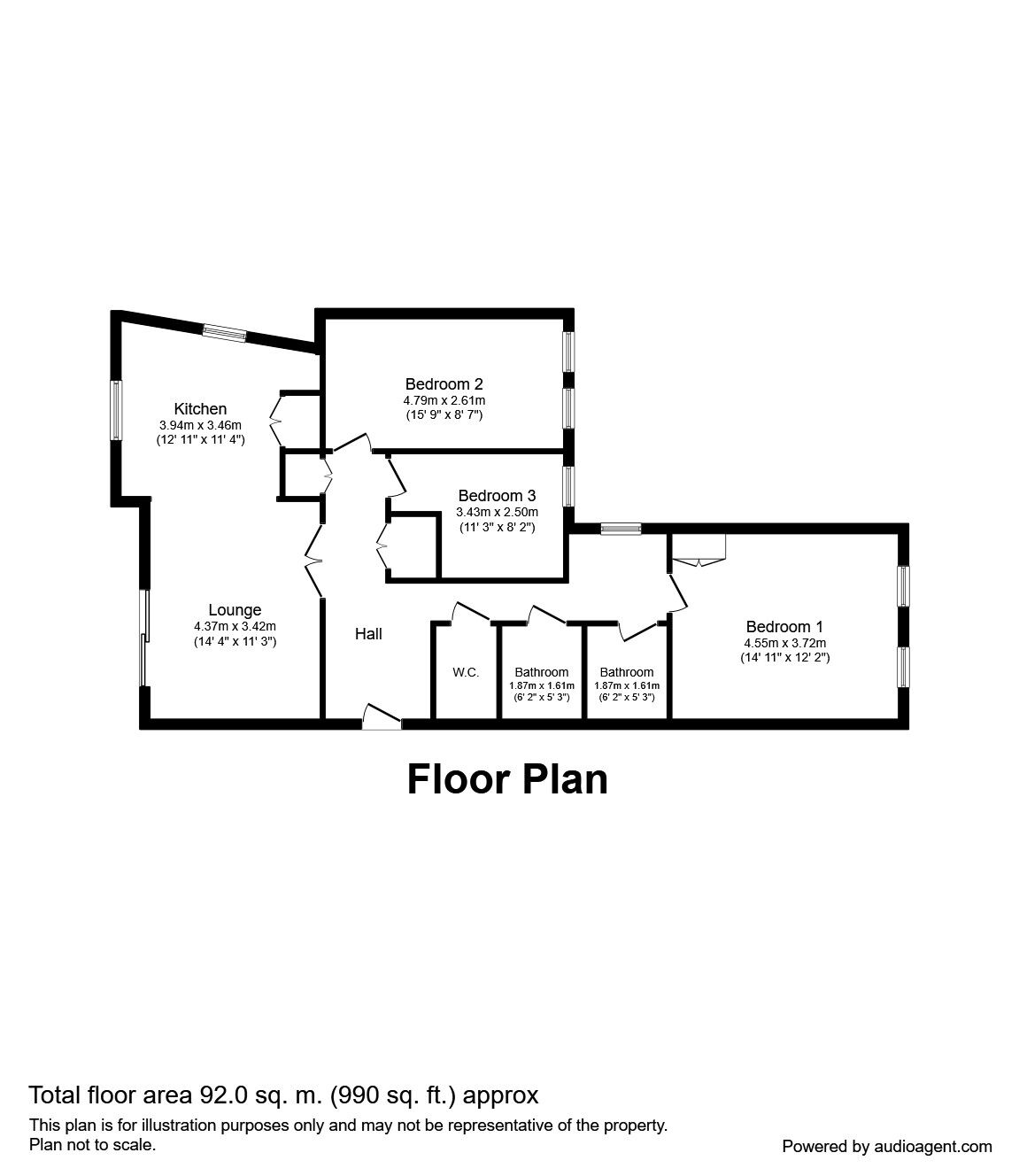 Floorplan of 3 bedroom  Flat to rent, Plaistow Lane, Bromley, BR1