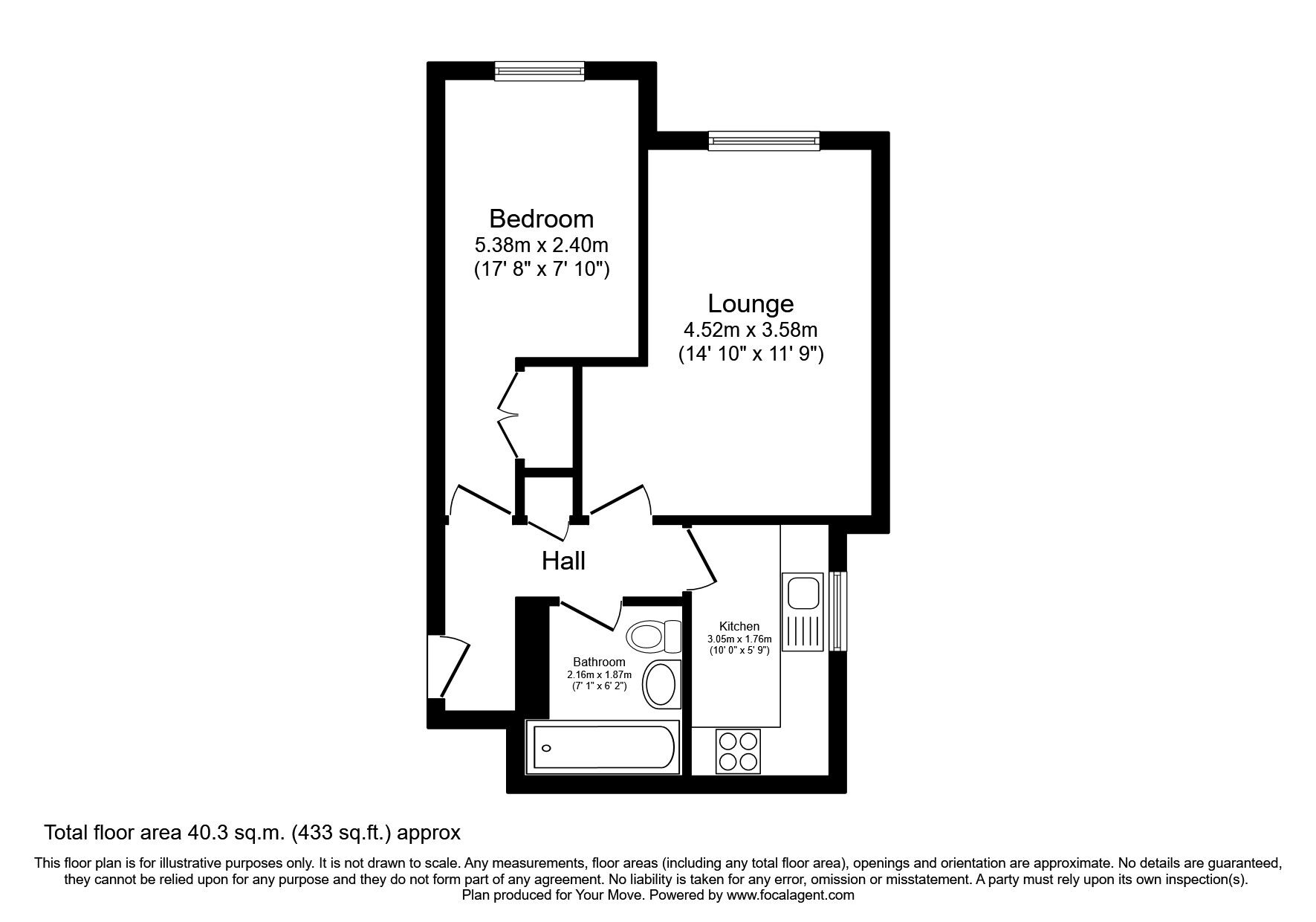 Floorplan of 1 bedroom Flat to rent, Burnt Ash Hill, London, SE12