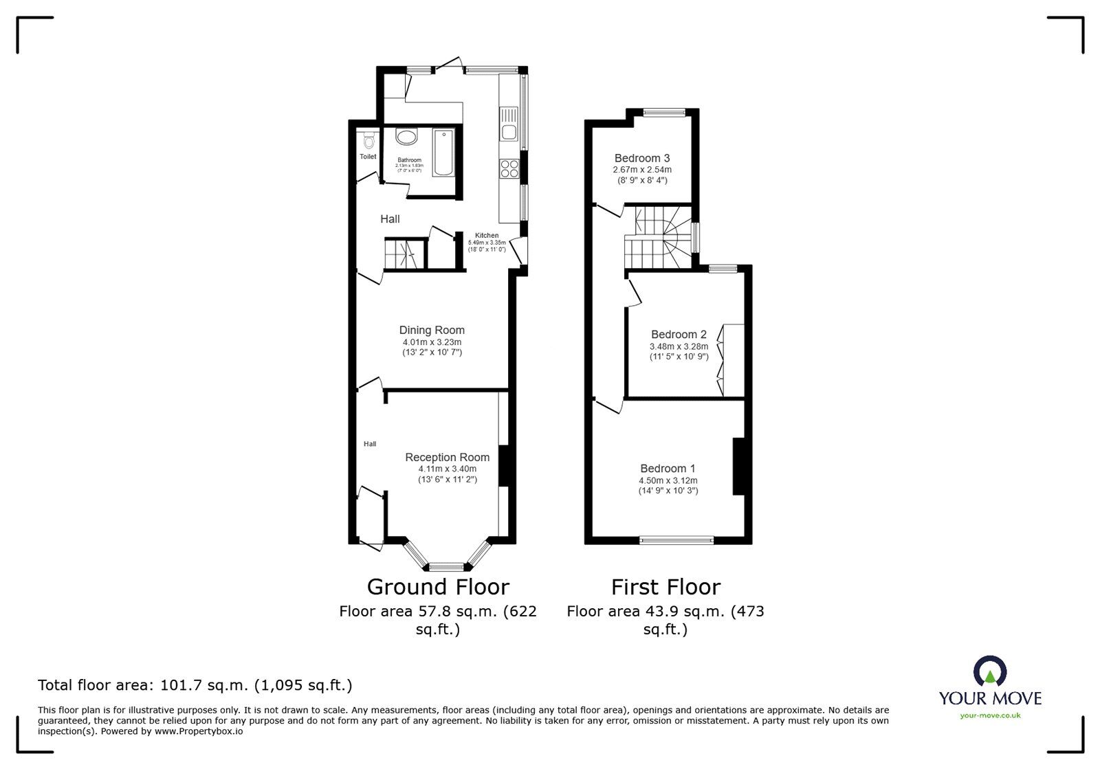 Floorplan of 3 bedroom Semi Detached House for sale, Park End, Bromley, BR1