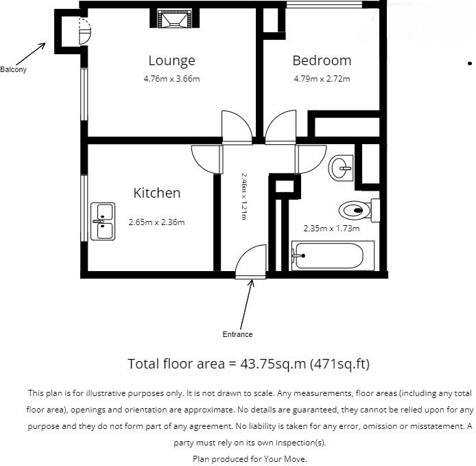 Floorplan of 1 bedroom  Flat for sale, Shortlands Grove, Bromley, BR2