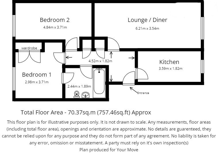 Floorplan of 2 bedroom  Flat for sale, Homesdale Road, Bromley, BR2