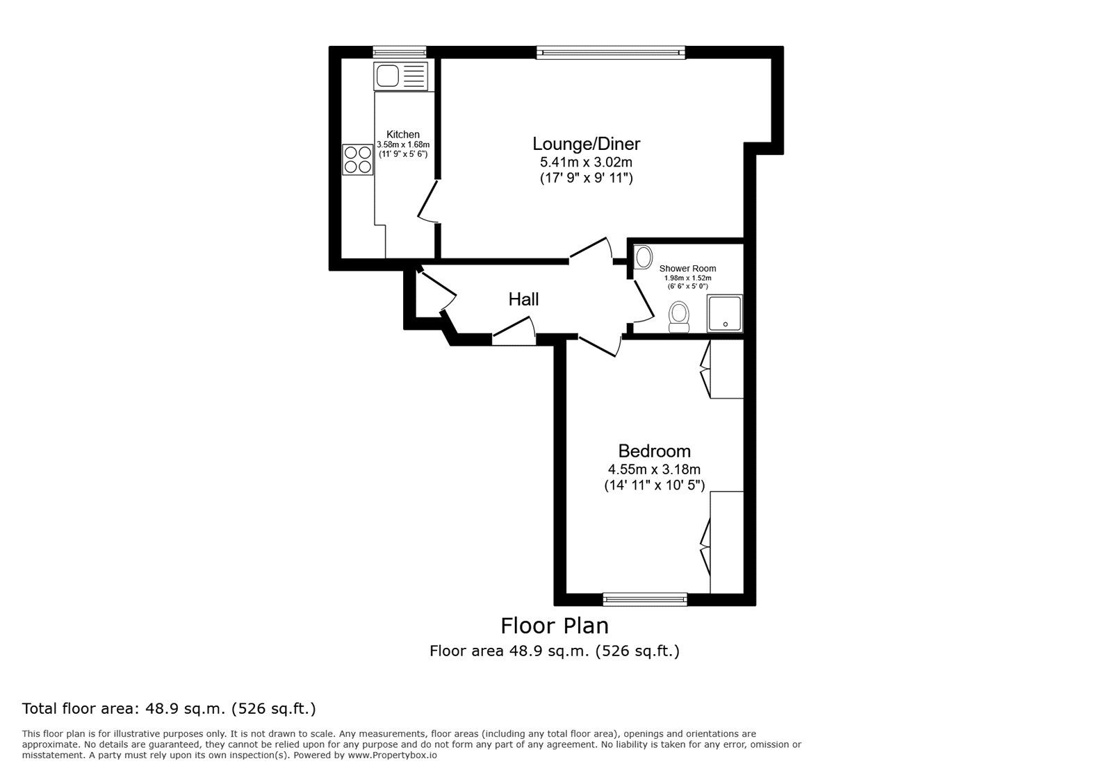 Floorplan of 1 bedroom Flat for sale, Madeira Avenue, Bromley, BR1