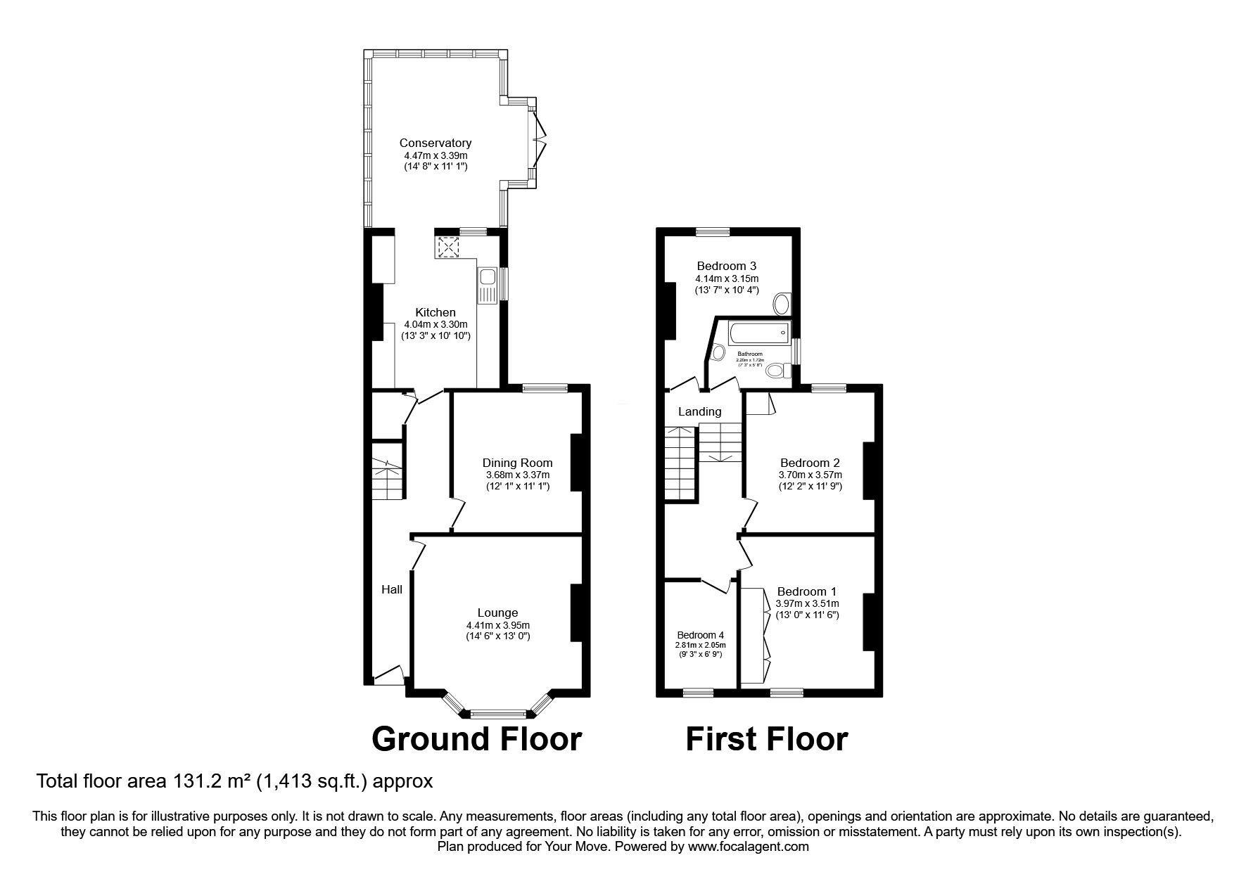 Floorplan of 4 bedroom Semi Detached House for sale, Park Road, Bromley, BR1
