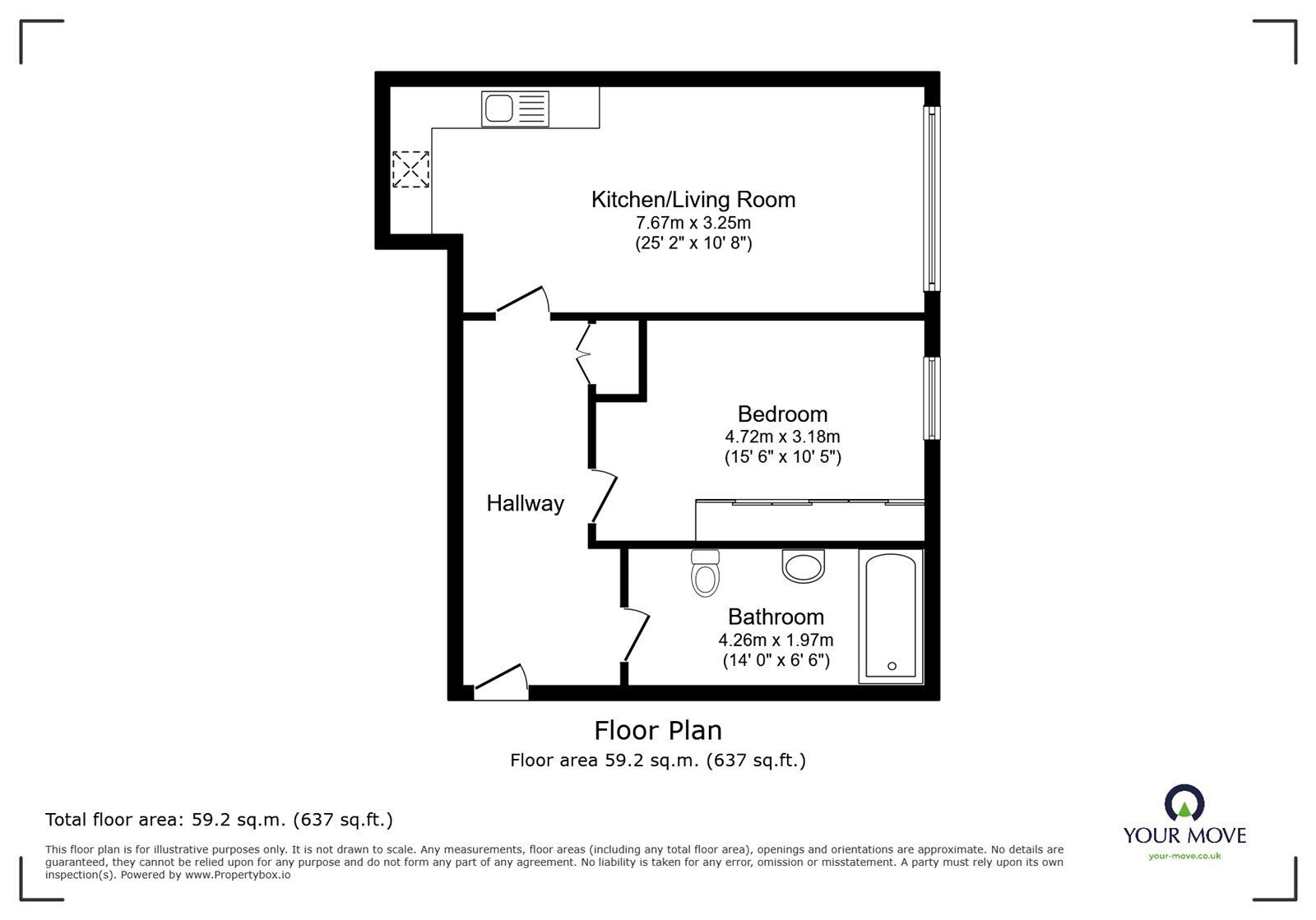 Floorplan of 1 bedroom  Flat for sale, Broadway House, 3, Bromley,, BR1
