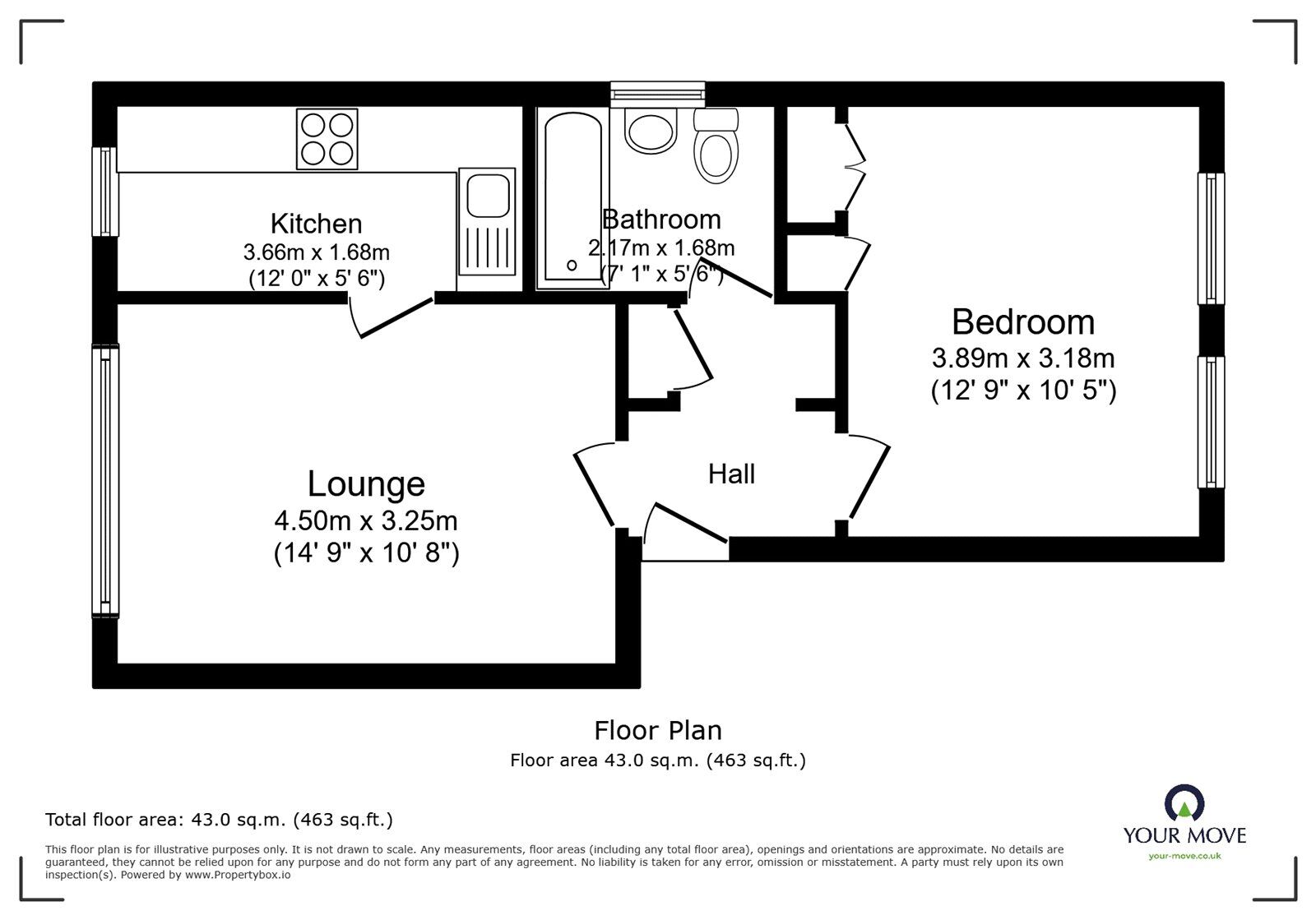 Floorplan of 1 bedroom  Flat for sale, Tavistock Road, Bromley, BR2