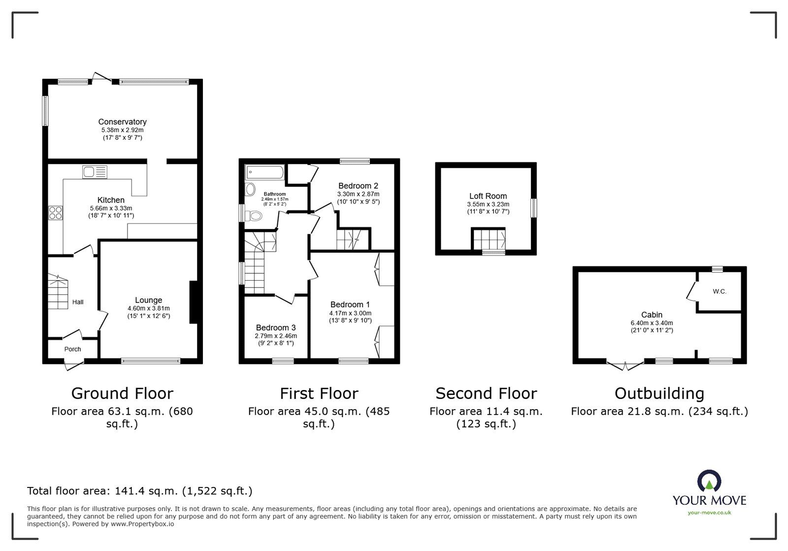 Floorplan of 3 bedroom Semi Detached House for sale, Mayes Close, Swanley, Kent, BR8