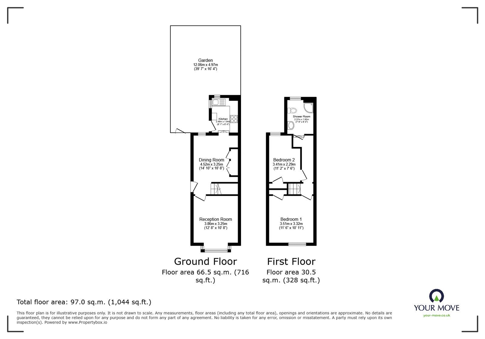 Floorplan of 2 bedroom Semi Detached House for sale, Aylesbury Road, Bromley, BR2