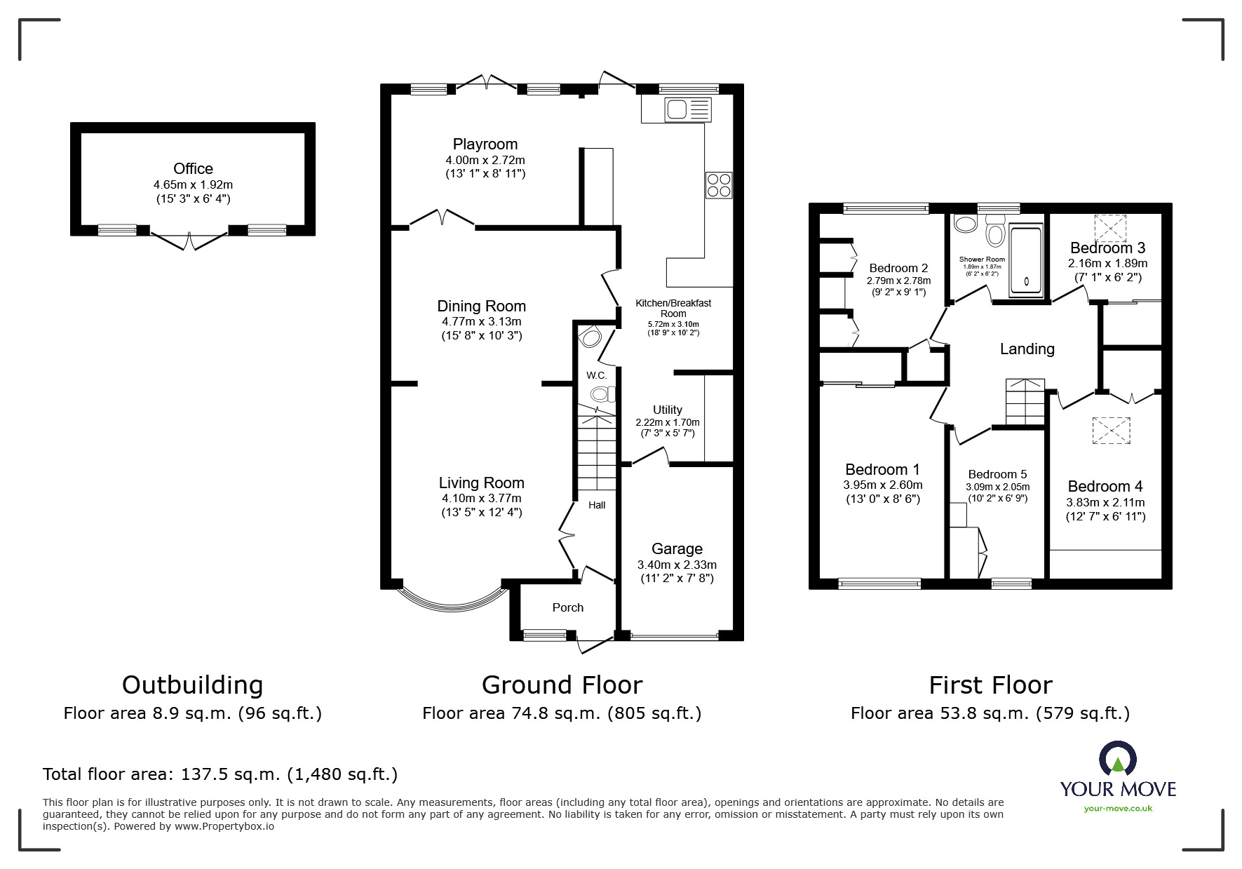Floorplan of 5 bedroom Semi Detached House to rent, Claremont Road, Swanley, Kent, BR8