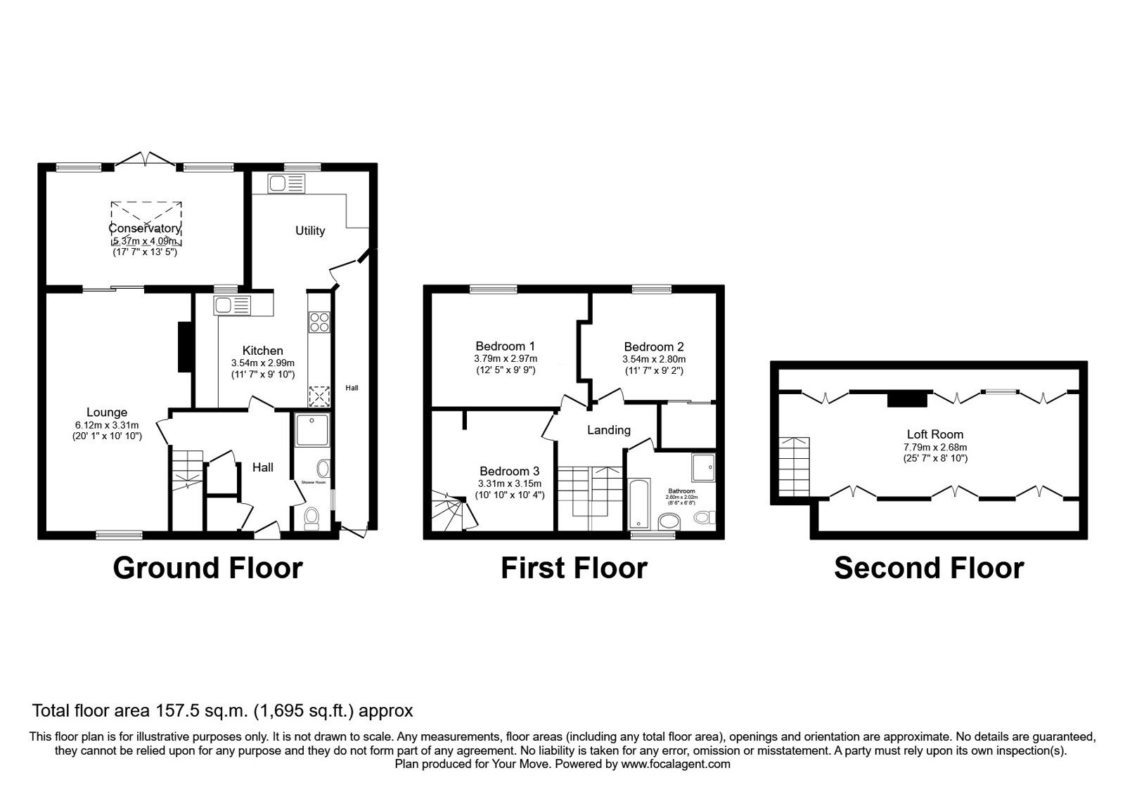 Floorplan of 3 bedroom Mid Terrace House for sale, Ash Row, Bromley, BR2