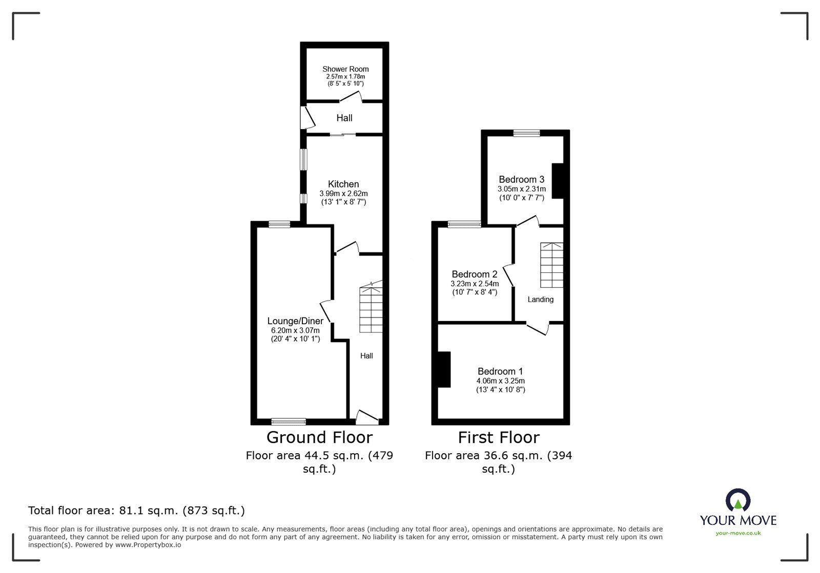 Floorplan of 3 bedroom Mid Terrace House for sale, Newbury Road, Bromley, BR2