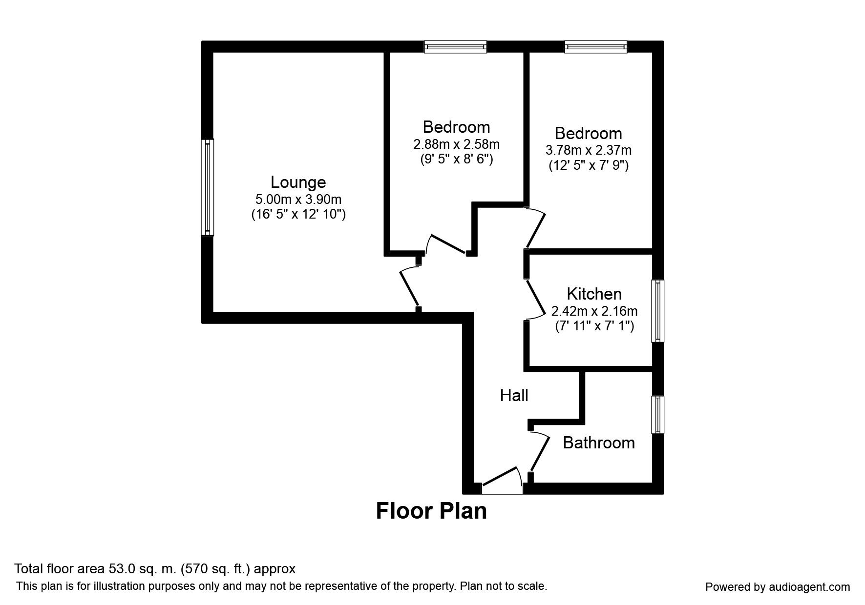 Floorplan of 2 bedroom  Flat for sale, Homefield Road, Bromley, BR1