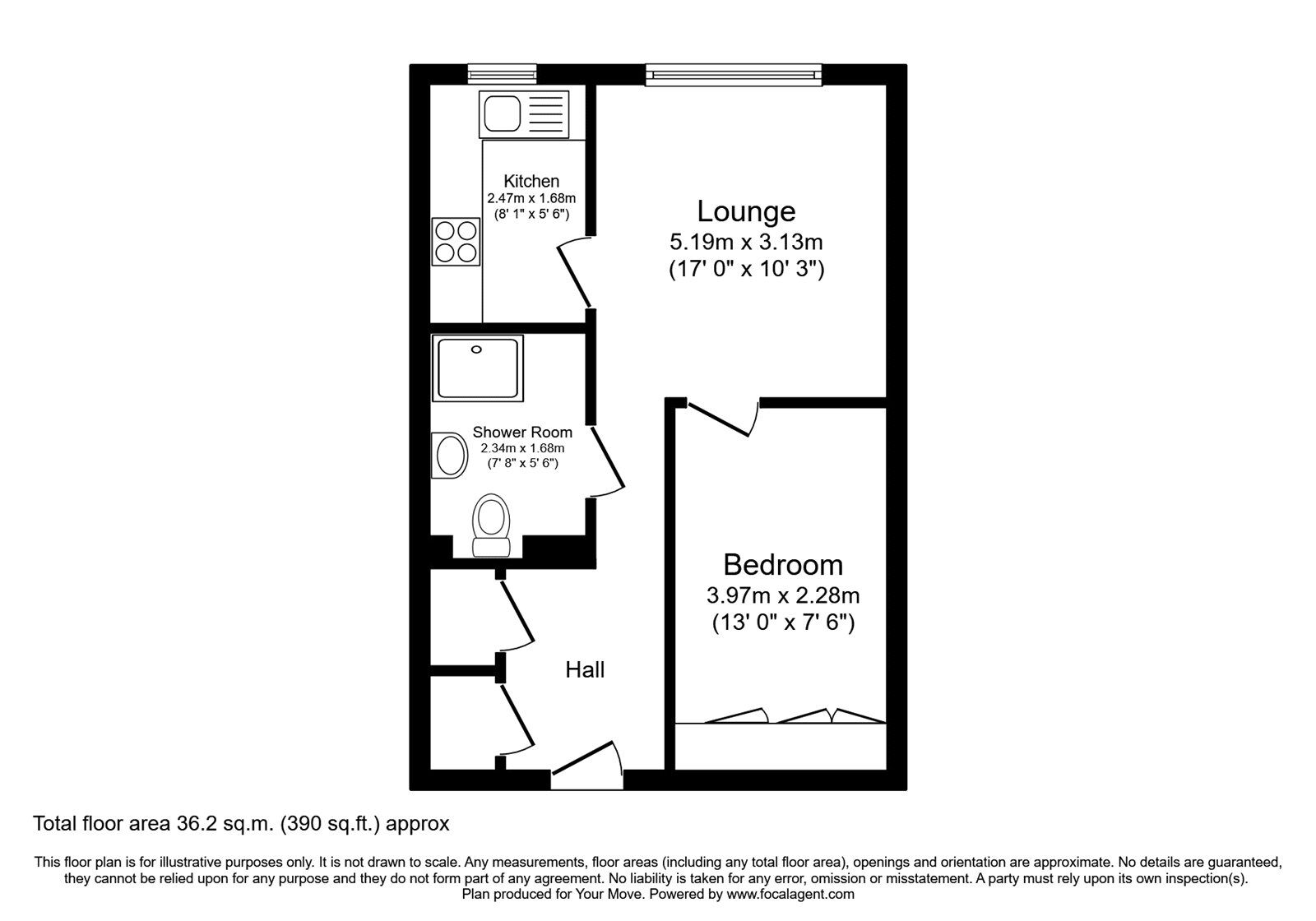 Floorplan of 1 bedroom  Flat for sale, Widmore Road, Bromley, BR1