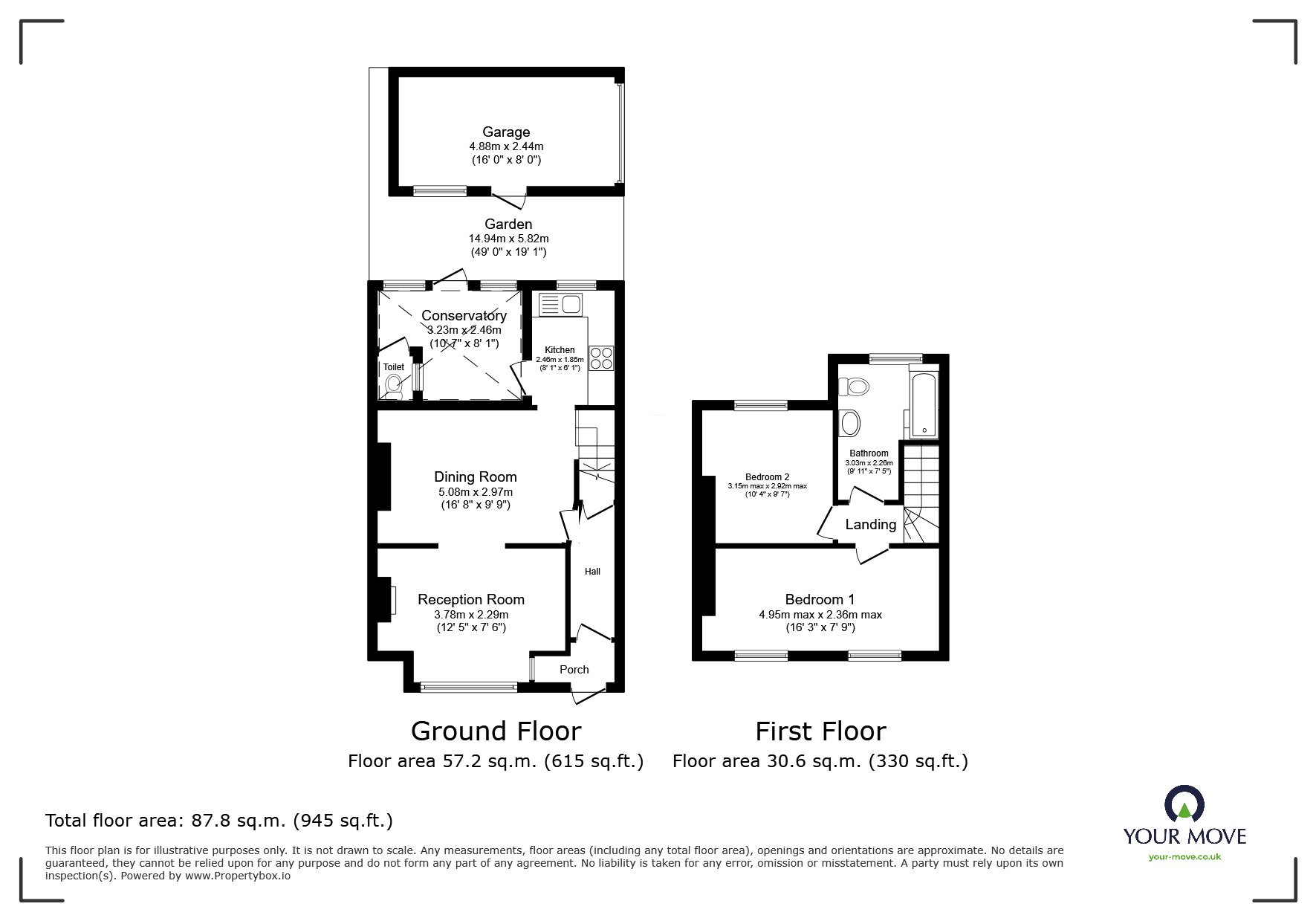 Floorplan of 2 bedroom End Terrace House for sale, Plaistow Grove, Bromley, BR1