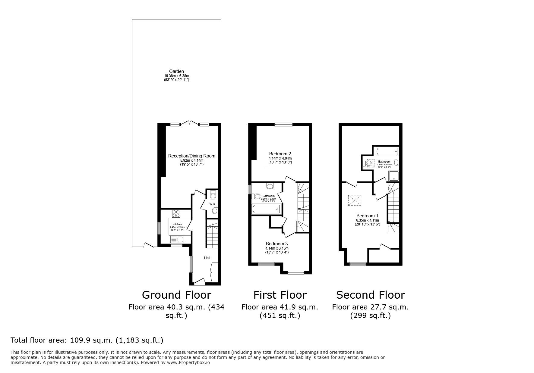 Floorplan of 3 bedroom End Terrace House for sale, Chatterton Road, Bromley, BR2