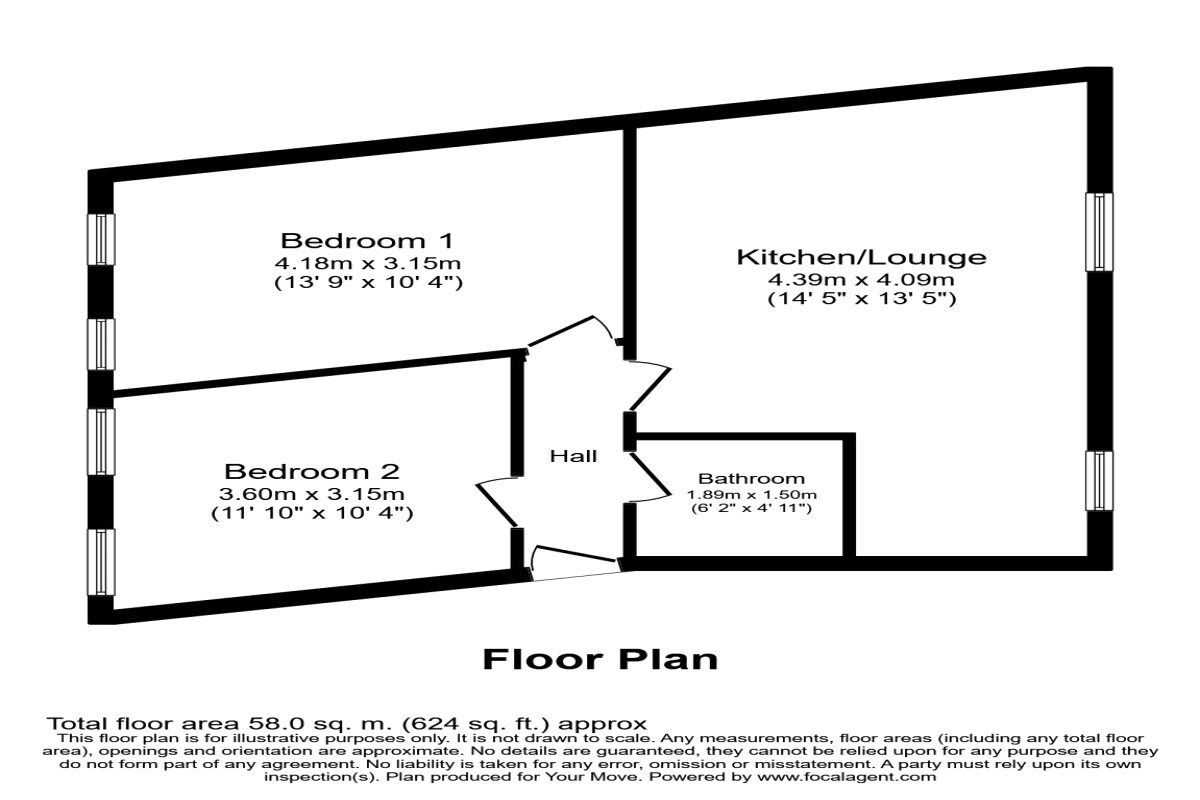 Floorplan of 2 bedroom  Flat for sale, Beckenham Road, Beckenham, BR3