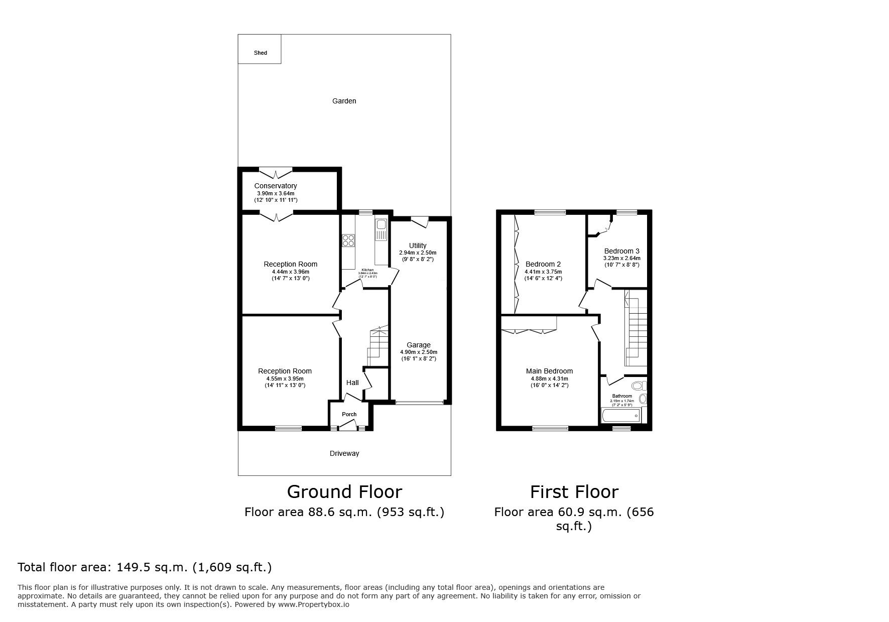 Floorplan of 3 bedroom Semi Detached House for sale, Kynaston Road, Bromley, BR1