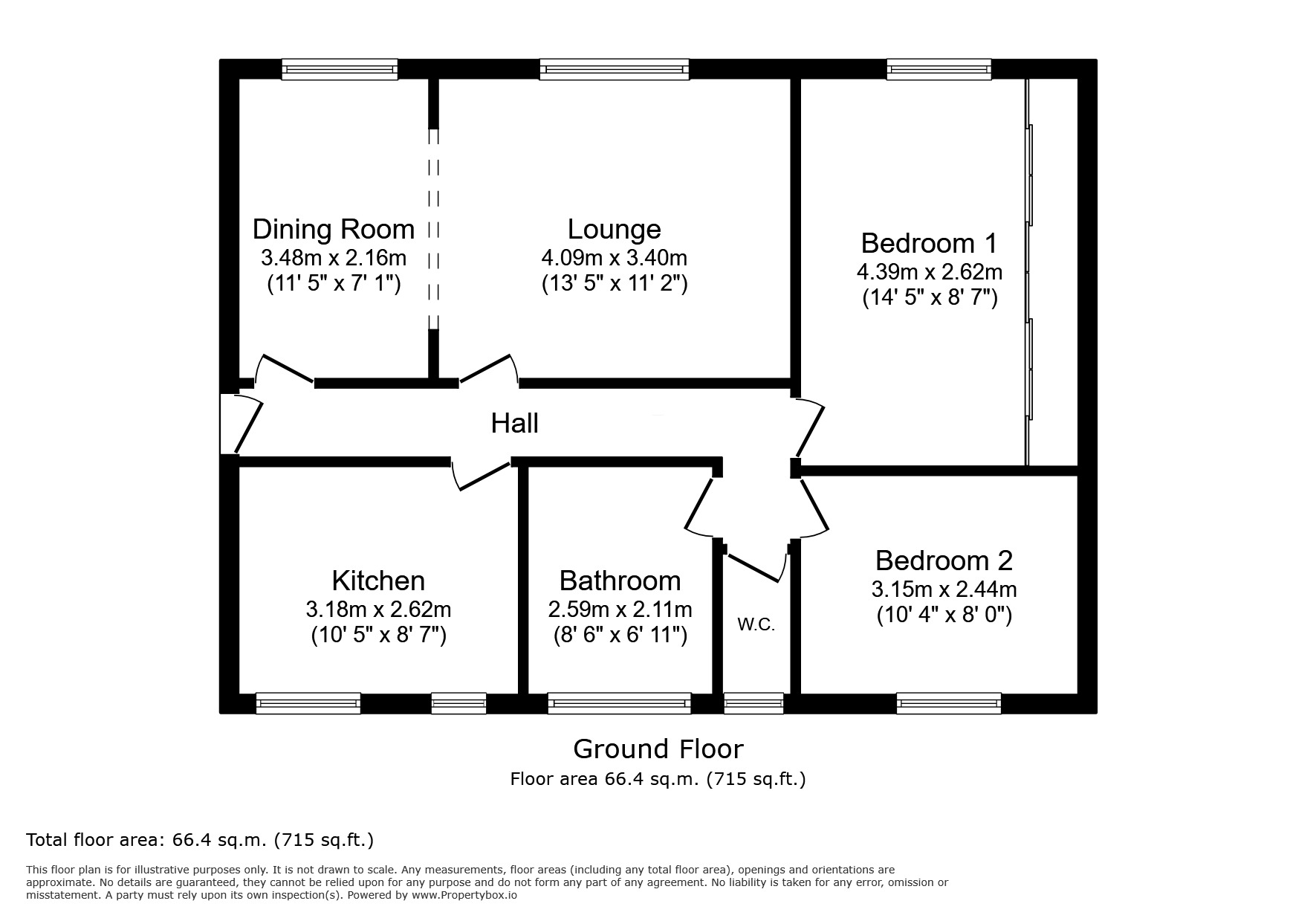 Floorplan of 2 bedroom  Flat for sale, Flat 13 Hollydene Beckenham Lane, Bromley, BR2