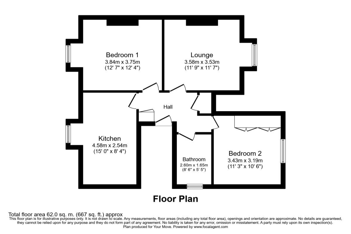 Floorplan of 2 bedroom Flat for sale, Hammelton Road, Bromley, BR1