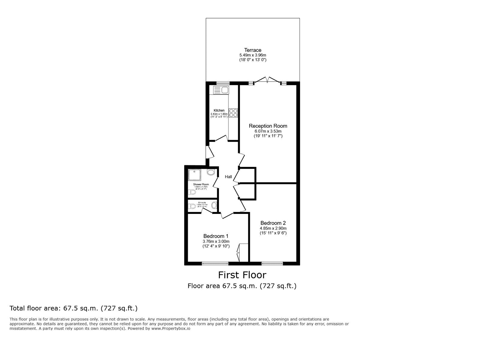 Floorplan of 2 bedroom Flat for sale, Gainsborough Court, Bromley, BR2