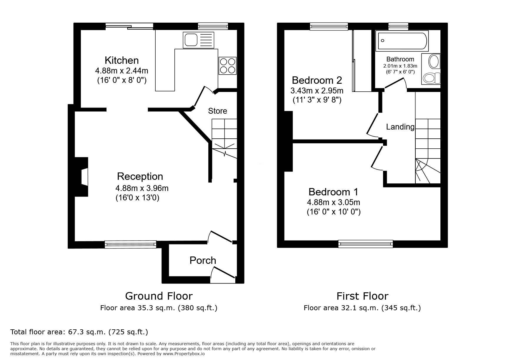 Floorplan of 2 bedroom Mid Terrace House for sale, Launcelot Road, Bromley, BR1