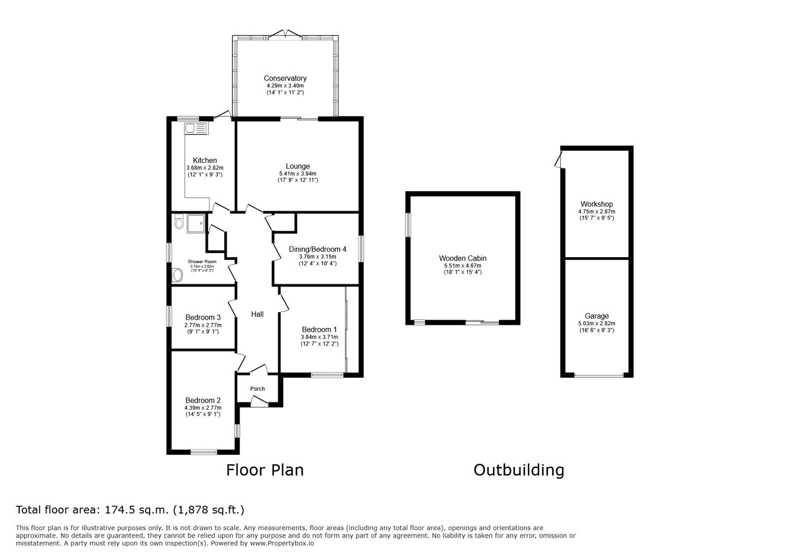Floorplan of 3 bedroom Detached Bungalow for sale, Church Road, Crockenhill, Kent, BR8