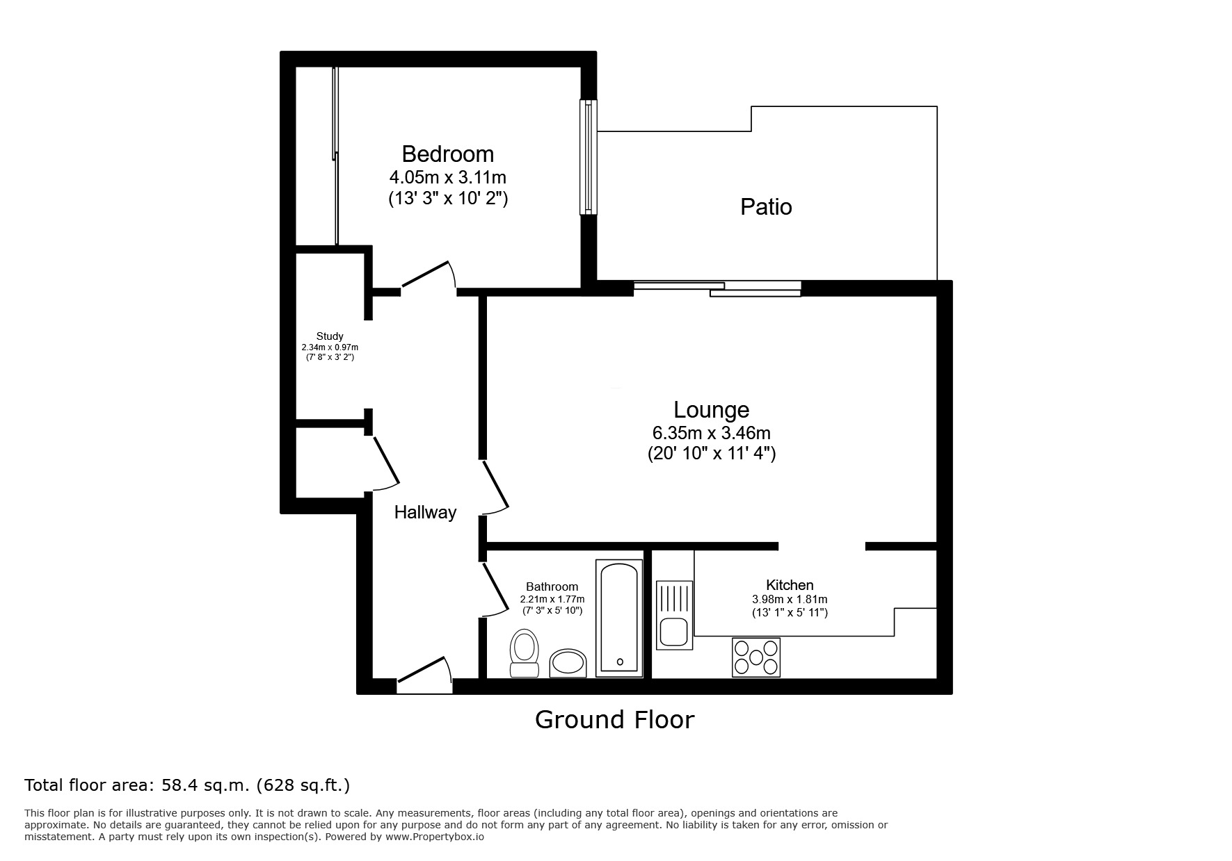 Floorplan of 1 bedroom Flat for sale, Durham Avenue, Bromley, BR2