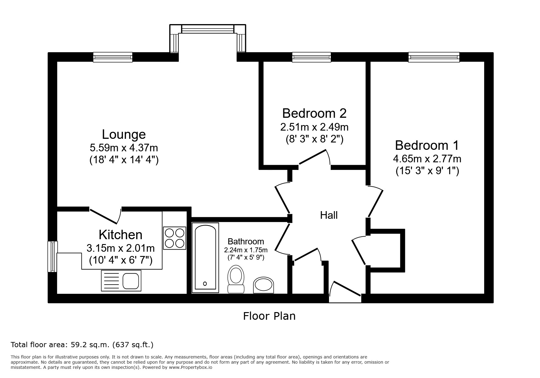 Floorplan of 2 bedroom Flat for sale, Cumberland Place, London, SE6