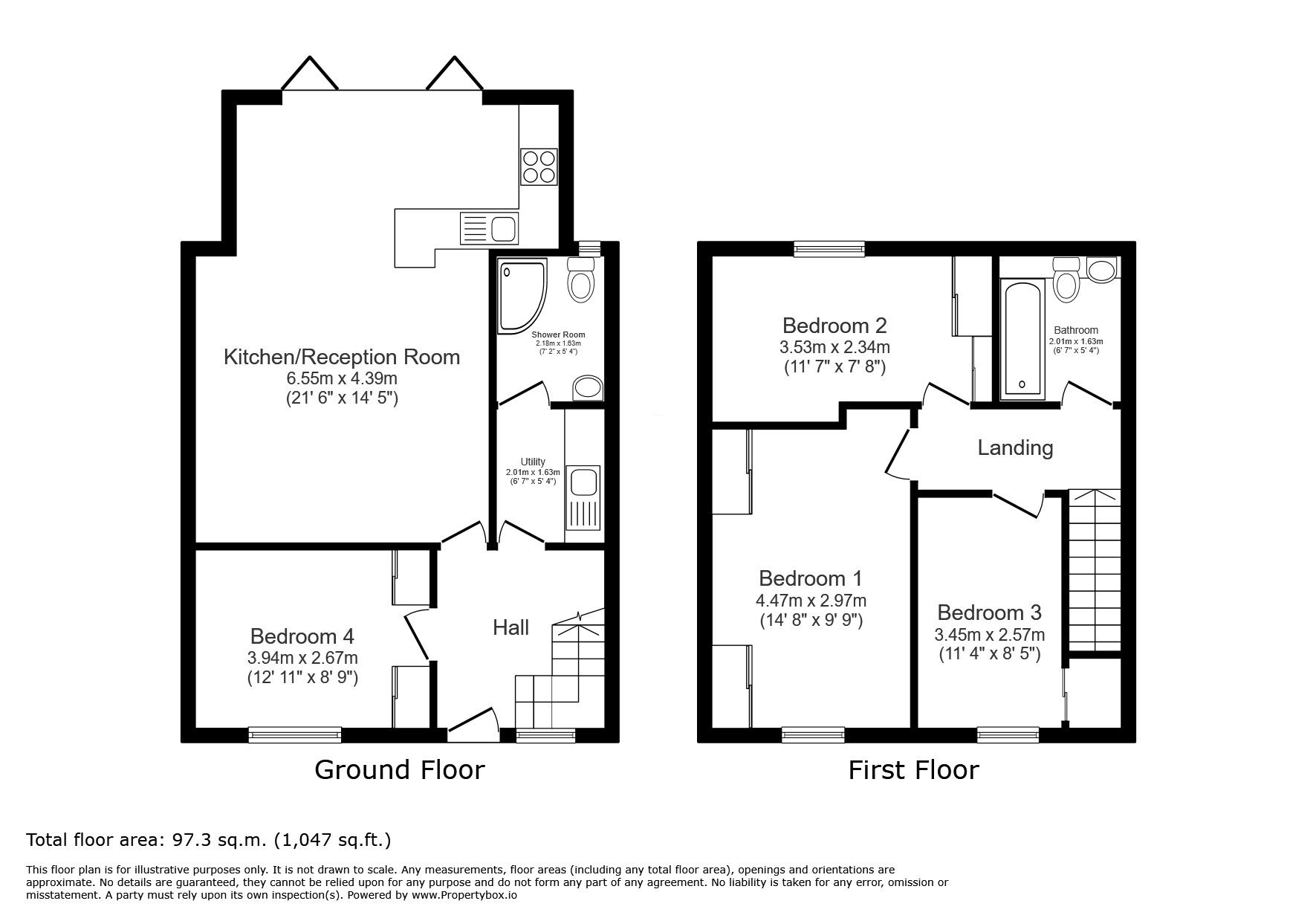 Floorplan of 4 bedroom Mid Terrace House for sale, Downham Way, Bromley, BR1