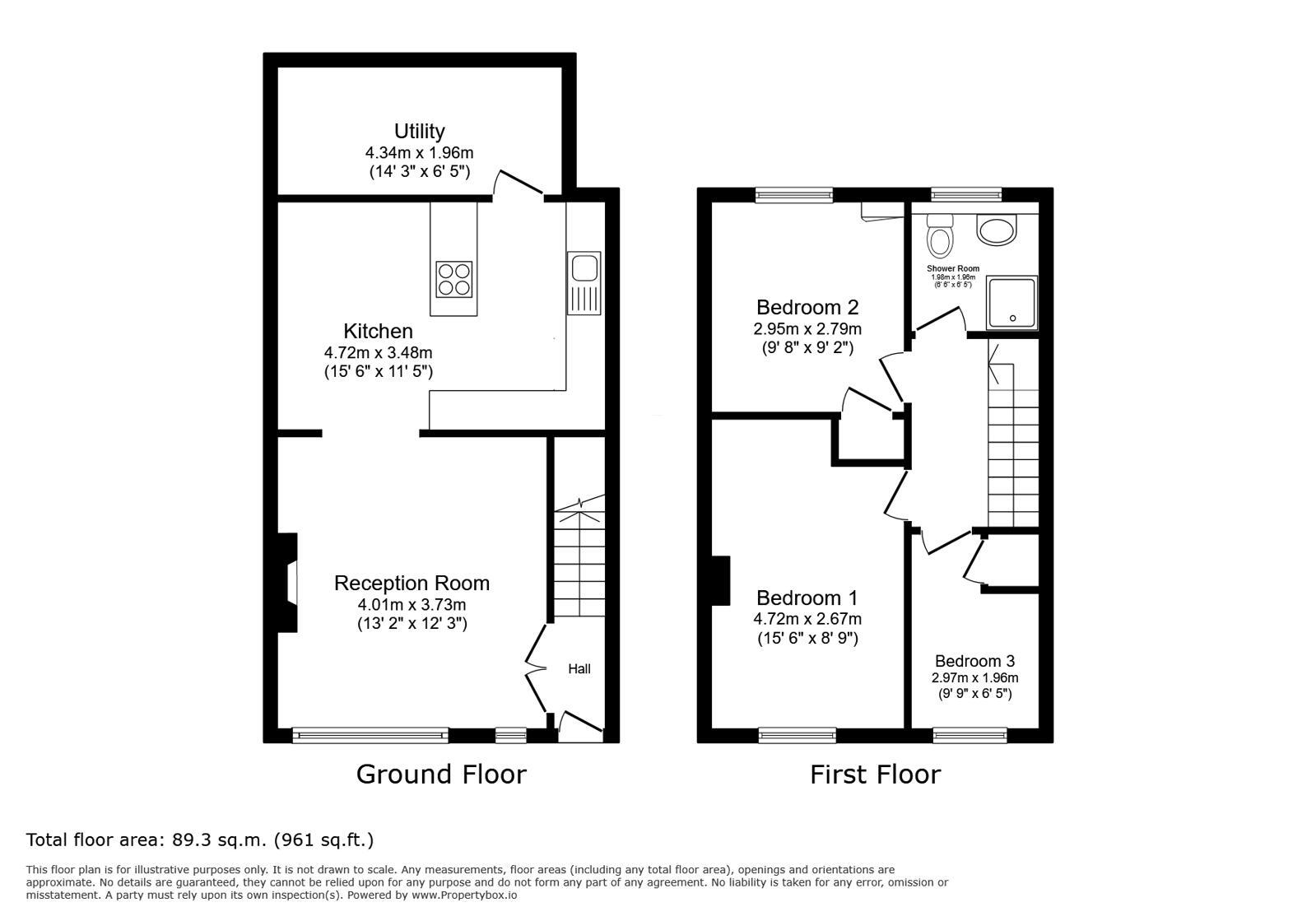 Floorplan of 3 bedroom Mid Terrace House for sale, Cheveney Walk, Bromley, BR2