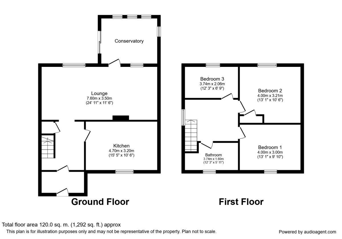 Floorplan of 3 bedroom Semi Detached House to rent, The Holloway, Droitwich, Worcestershire, WR9
