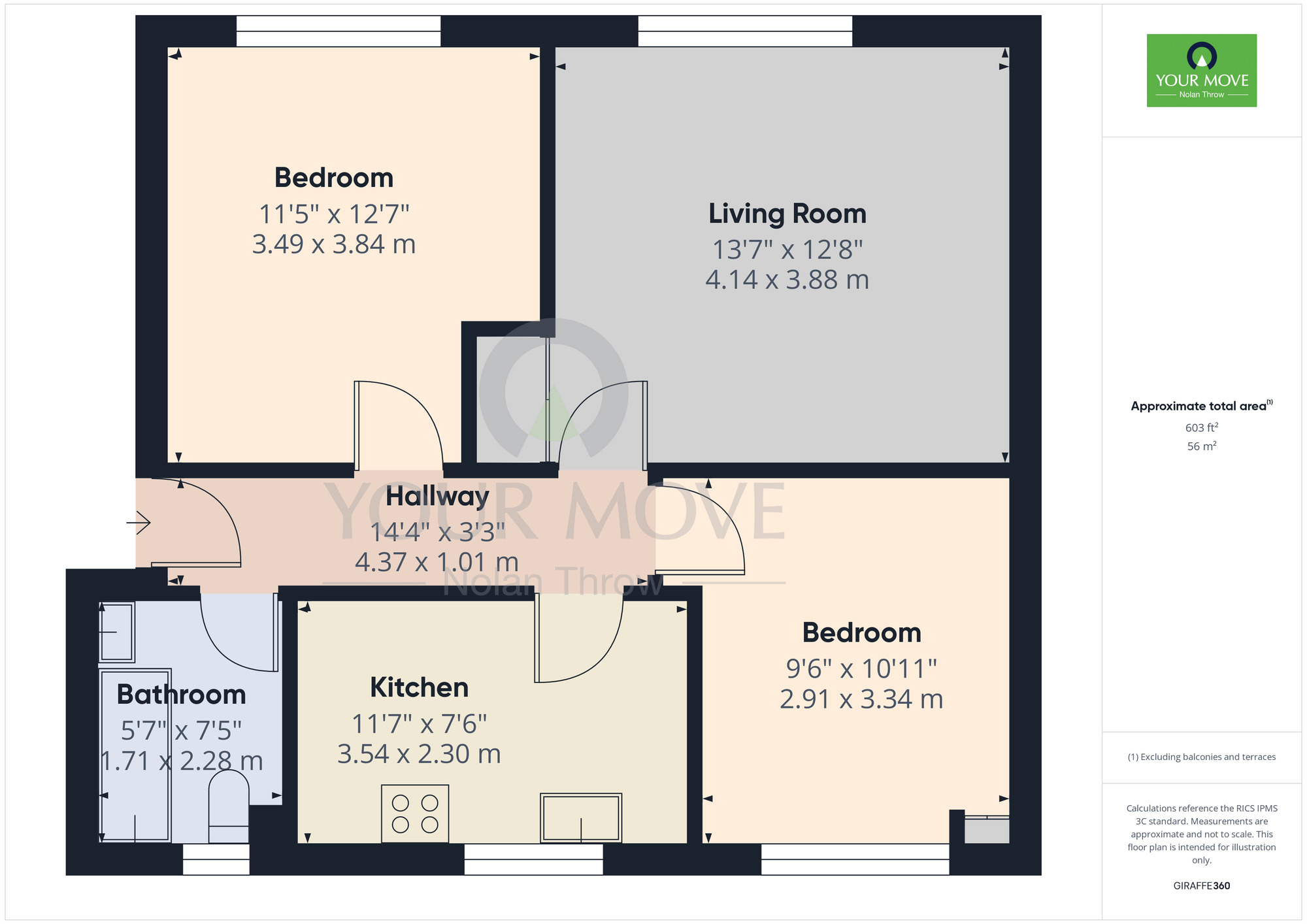 Floorplan of 2 bedroom  Flat to rent, Pightle Crescent, Buckingham, Buckinghamshire, MK18