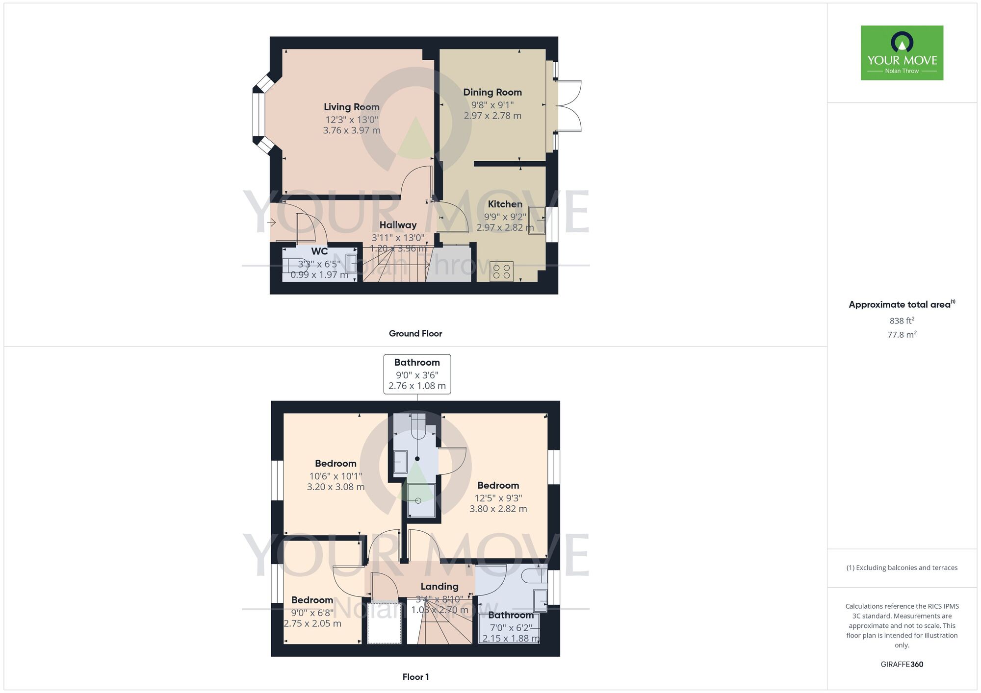 Floorplan of 3 bedroom Semi Detached House to rent, Teeswater, Buckingham, Buckinghamshire, MK18