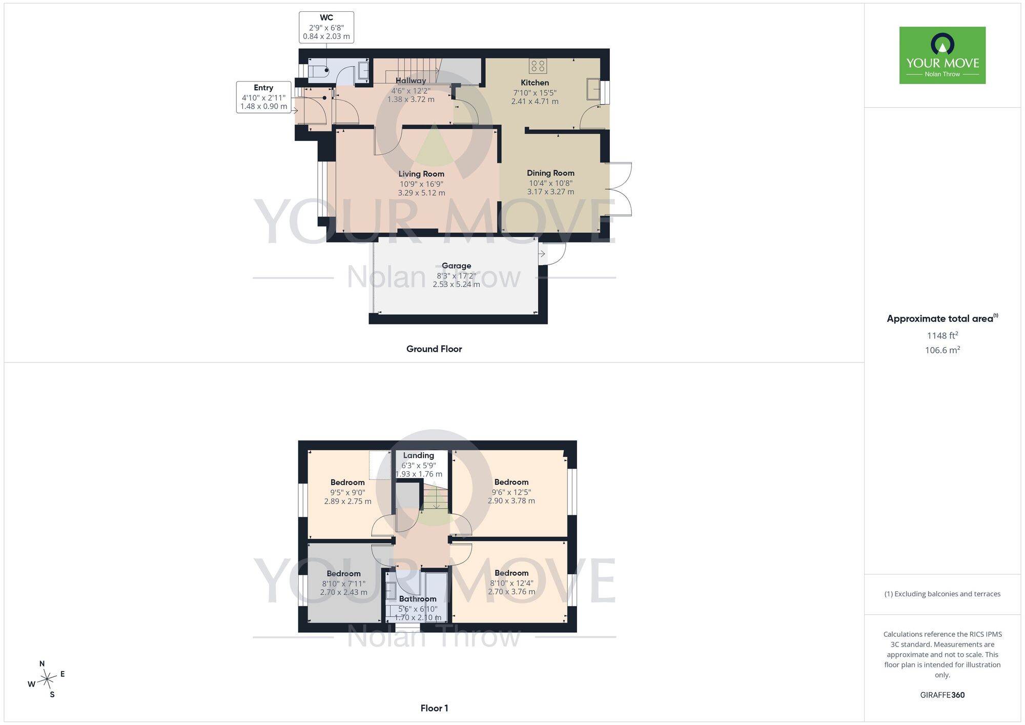 Floorplan of 4 bedroom Semi Detached House to rent, Hare Close, Buckingham, Buckinghamshire, MK18