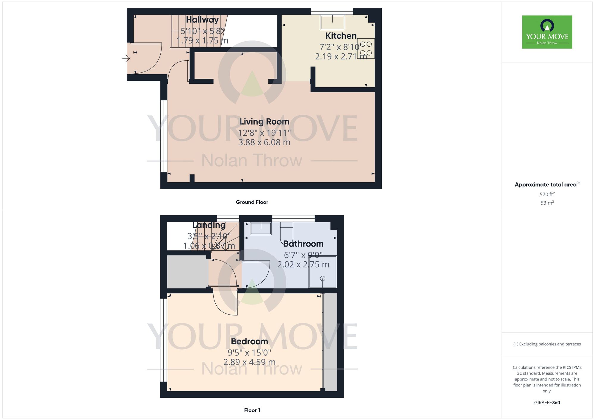 Floorplan of 1 bedroom Semi Detached House to rent, Hambleside, Bicester, Oxfordshire, OX26