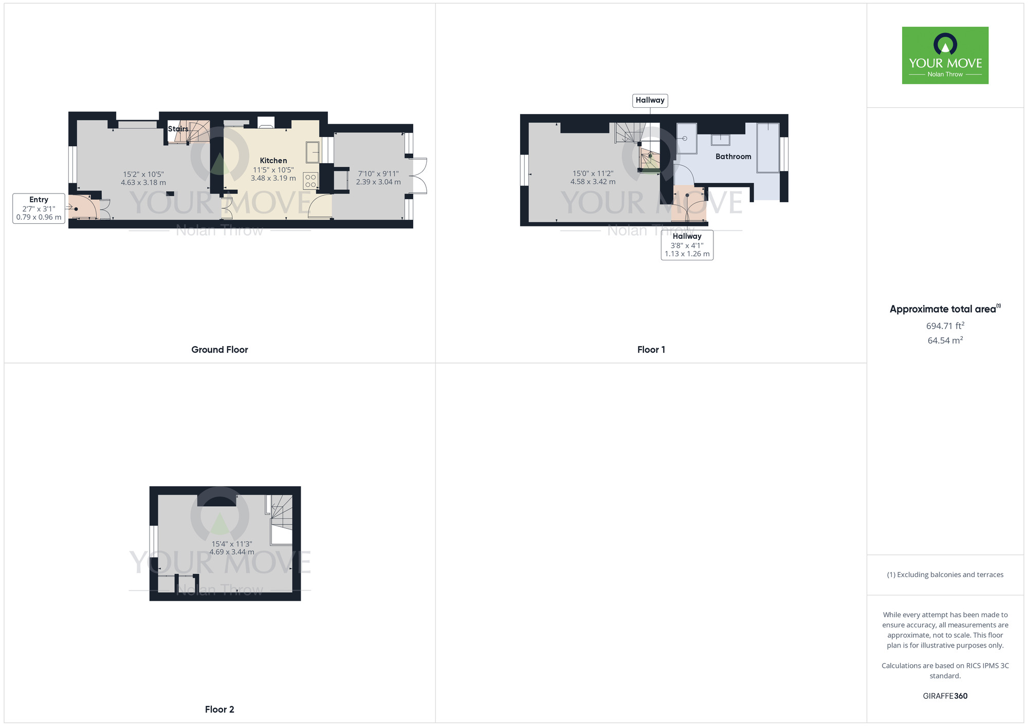 Floorplan of 2 bedroom Mid Terrace House to rent, Nelson Street, Buckingham, Buckinghamshire, MK18