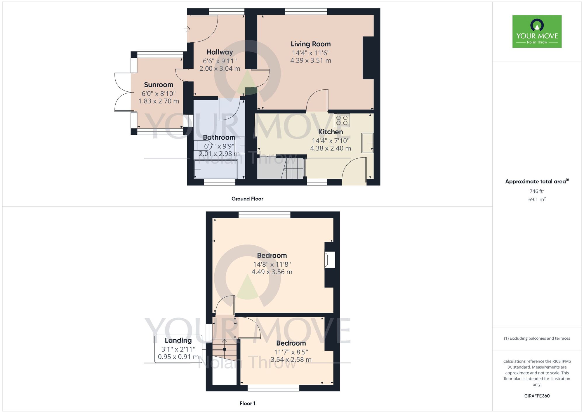 Floorplan of 2 bedroom Semi Detached House to rent, Hillesden, Buckingham, Buckinghamshire, MK18