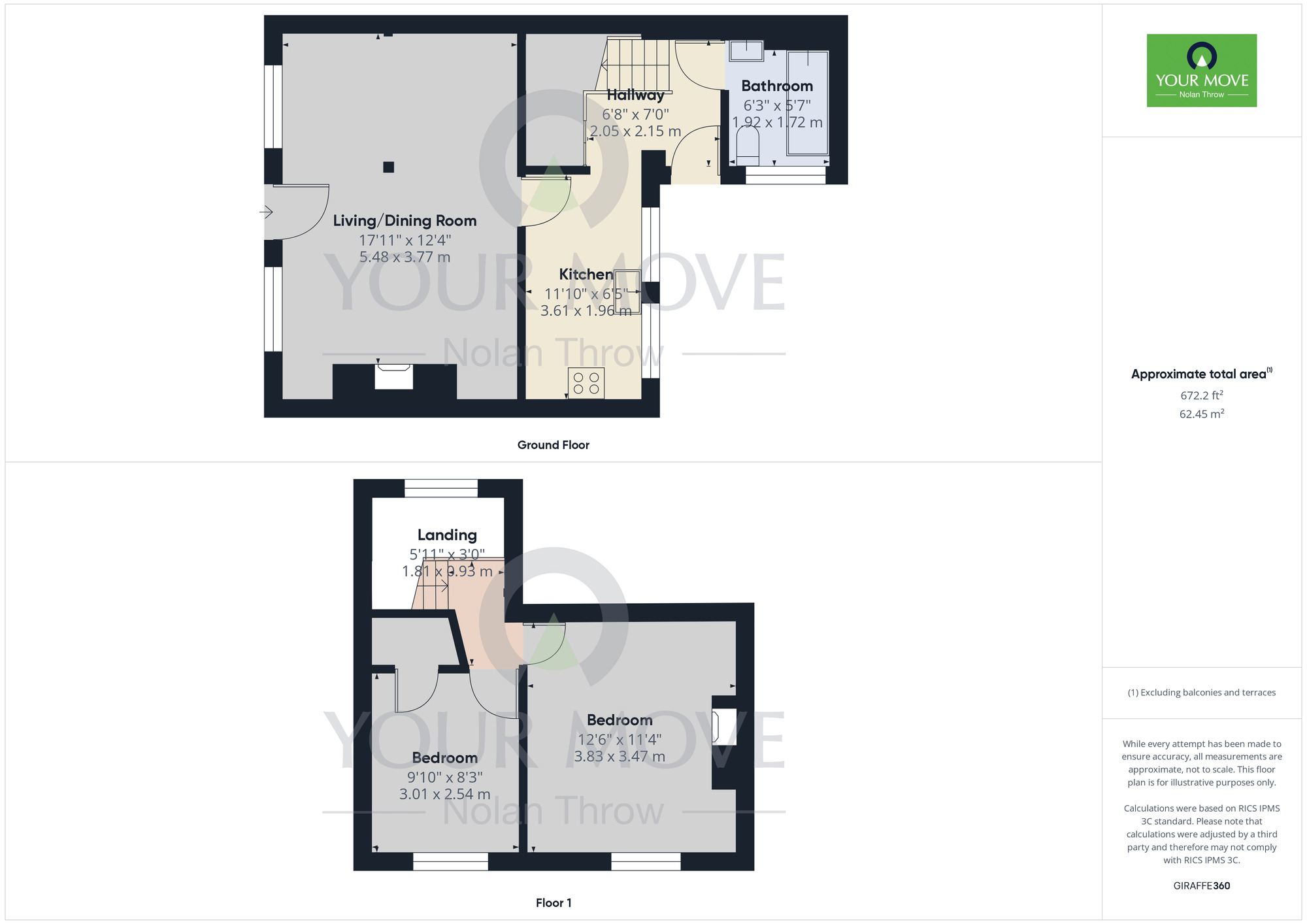 Floorplan of 2 bedroom Mid Terrace House to rent, Well Street, Buckingham, Buckinghamshire, MK18