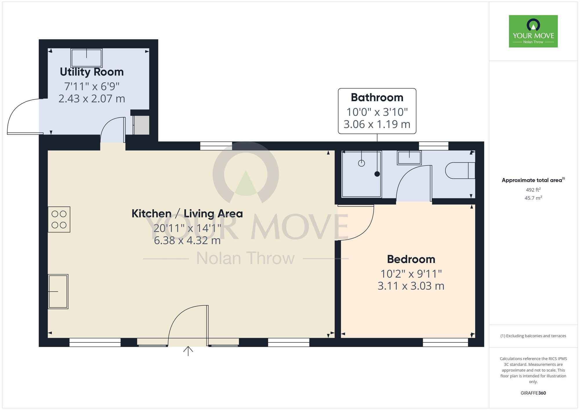 Floorplan of 1 bedroom  Bungalow to rent, Dunton, Buckingham, Buckinghamshire, MK18