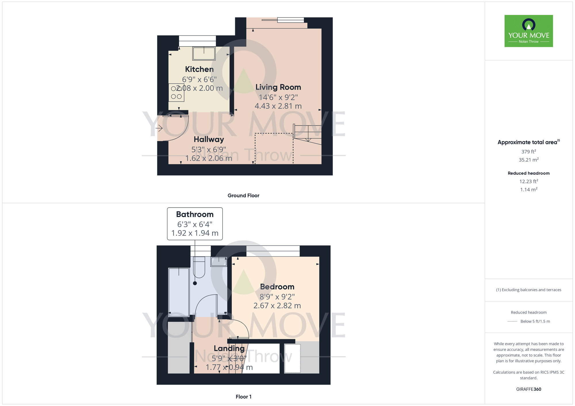Floorplan of 1 bedroom End Terrace Flat for sale, Burleigh Piece, Buckingham, Buckinghamshire, MK18