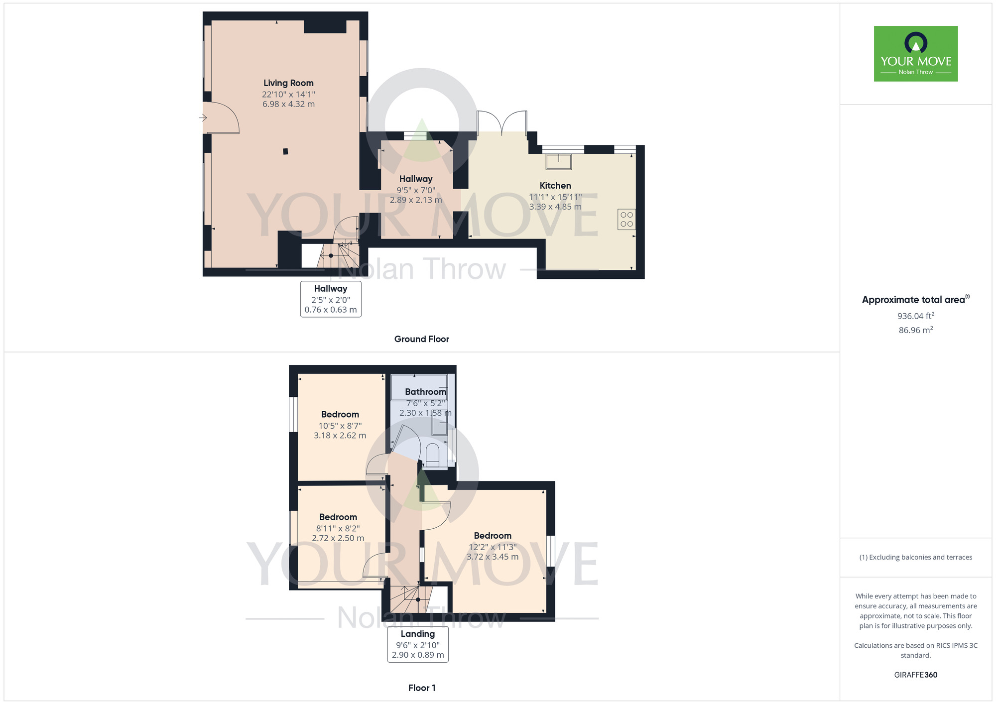 Floorplan of 3 bedroom Mid Terrace Property for sale, Main Street, Tingewick, Buckinghamshire, MK18