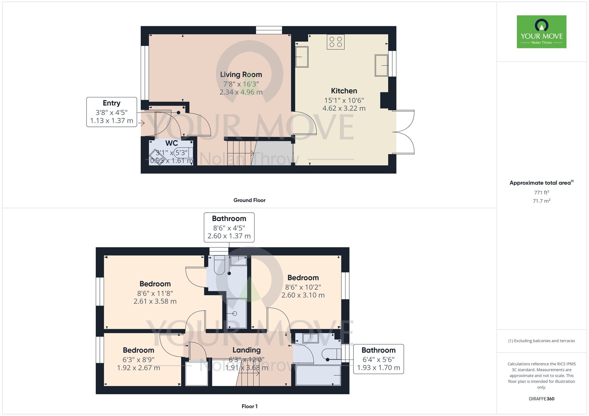 Floorplan of 3 bedroom Semi Detached House for sale, Edward Road, Buckingham, Buckinghamshire, MK18