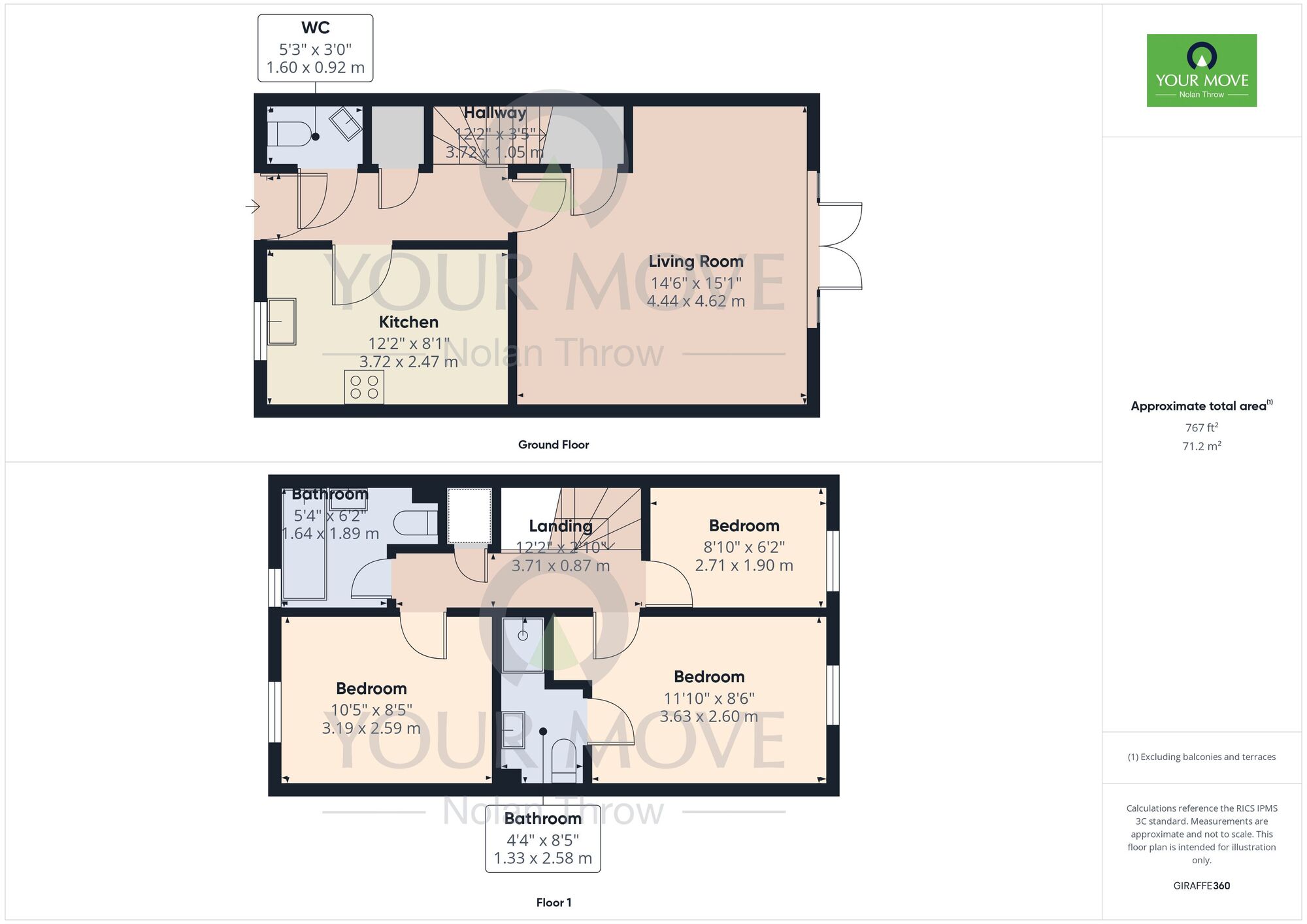 Floorplan of 3 bedroom Semi Detached House for sale, Dunstan Street, Buckingham, Buckinghamshire, MK18
