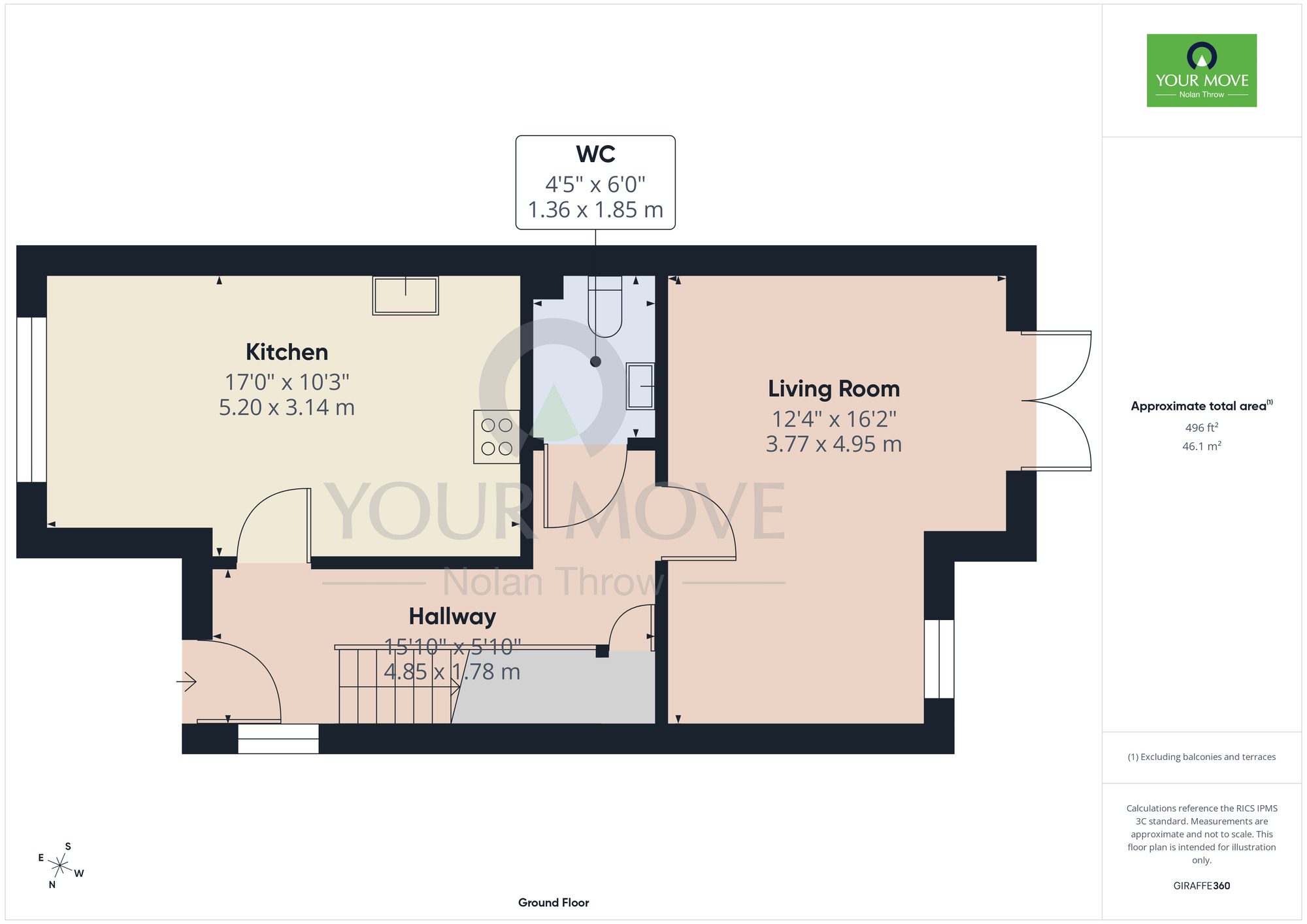 Floorplan of 4 bedroom End Terrace House to rent, Kelly Gardens, Oxley Park, Buckinghamshire, MK4